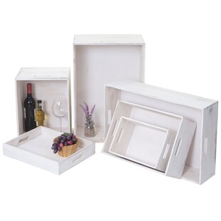 6er Set Holzbox MCW-C20, Dekokiste Aufbewahrung Holzkiste, Shabby-Look Vintage ~ weiß shabby 