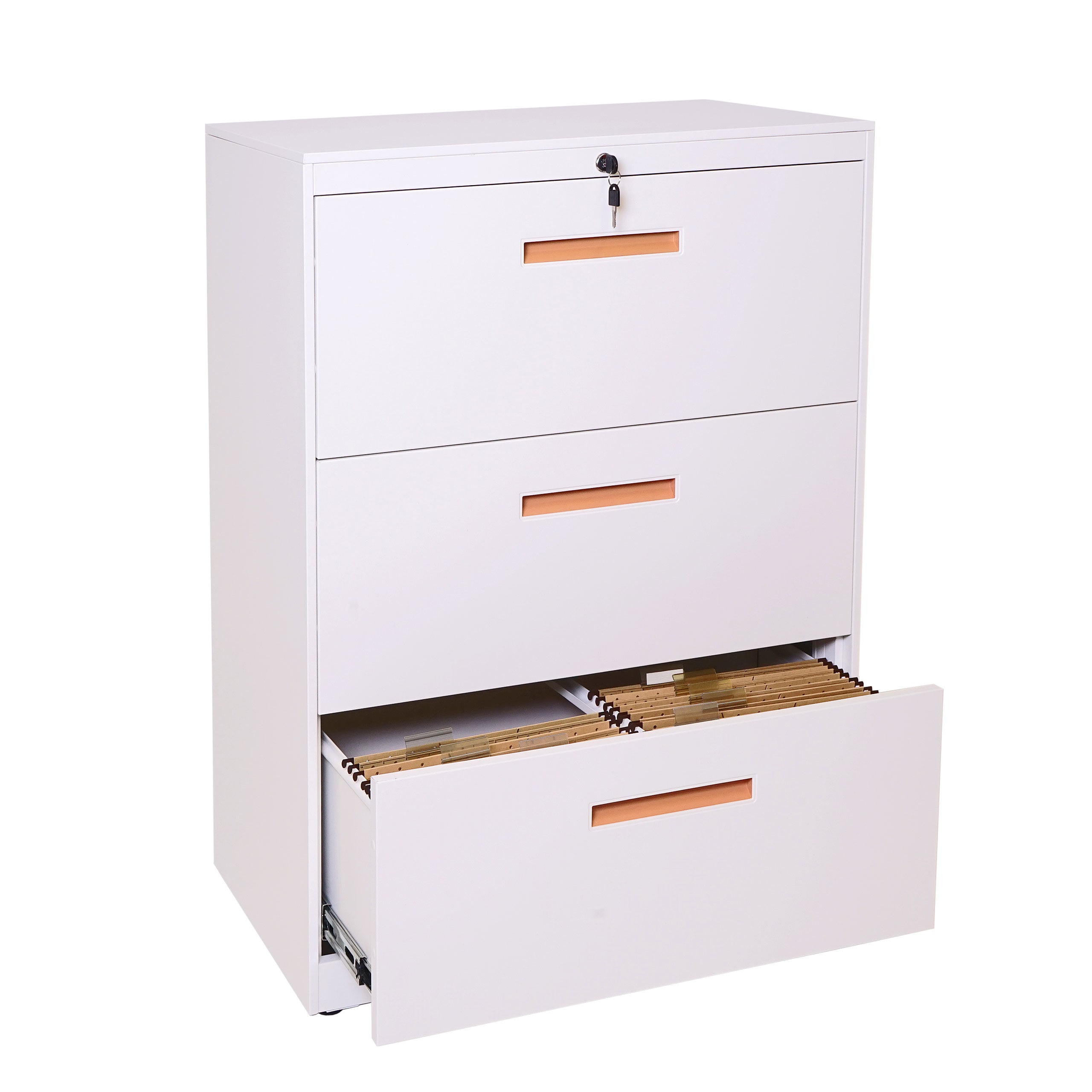 H&auml;ngeregisterschrank MCW-A10, Aktenschrank B&uuml;roschrank Stahlschrank, A4 abschlie&szlig;bar ~ 103x76x46cm wei&szlig; 