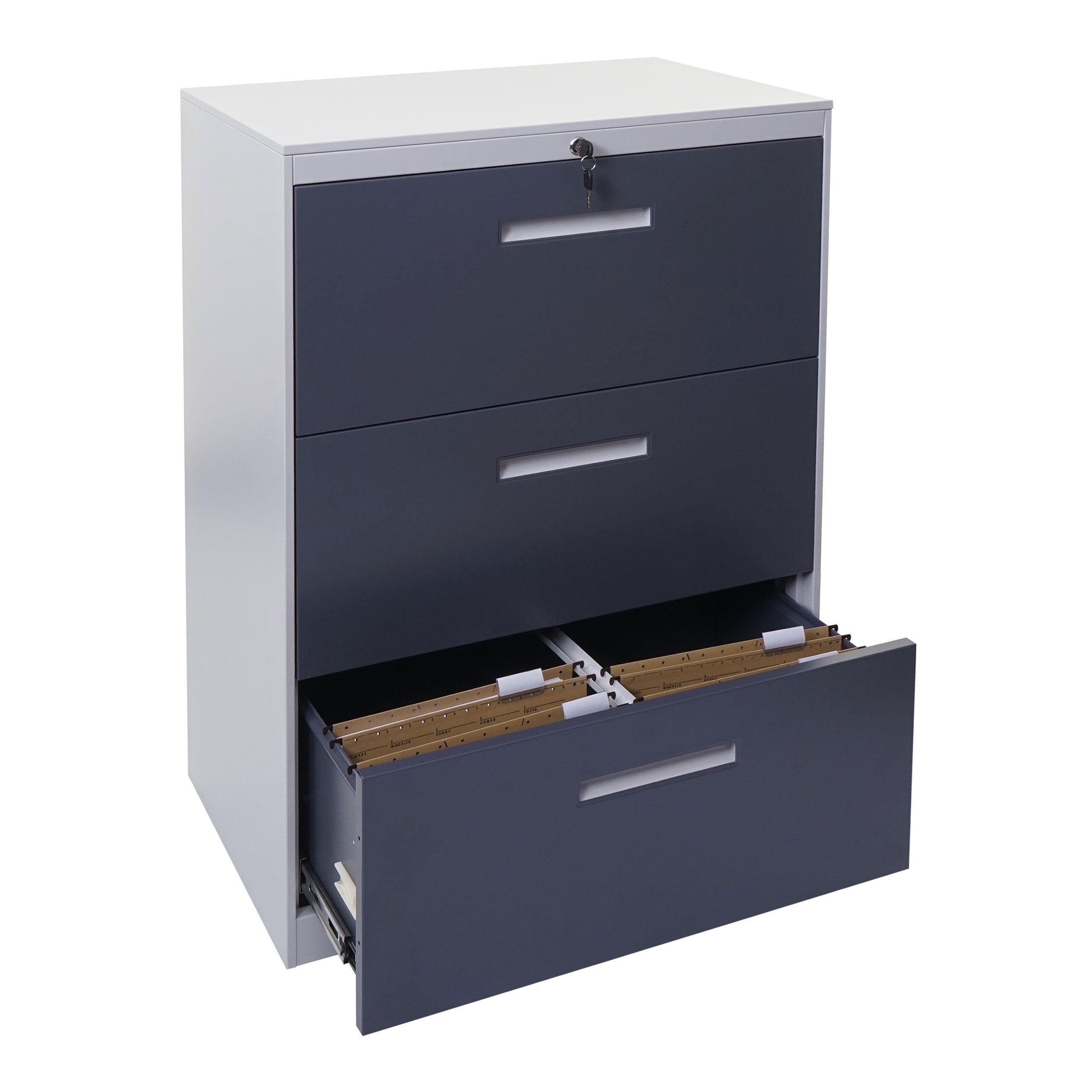 H&auml;ngeregisterschrank MCW-A10, Aktenschrank B&uuml;roschrank Stahlschrank, A4 abschlie&szlig;bar ~ 103x76x46cm grau-dunkelgrau 