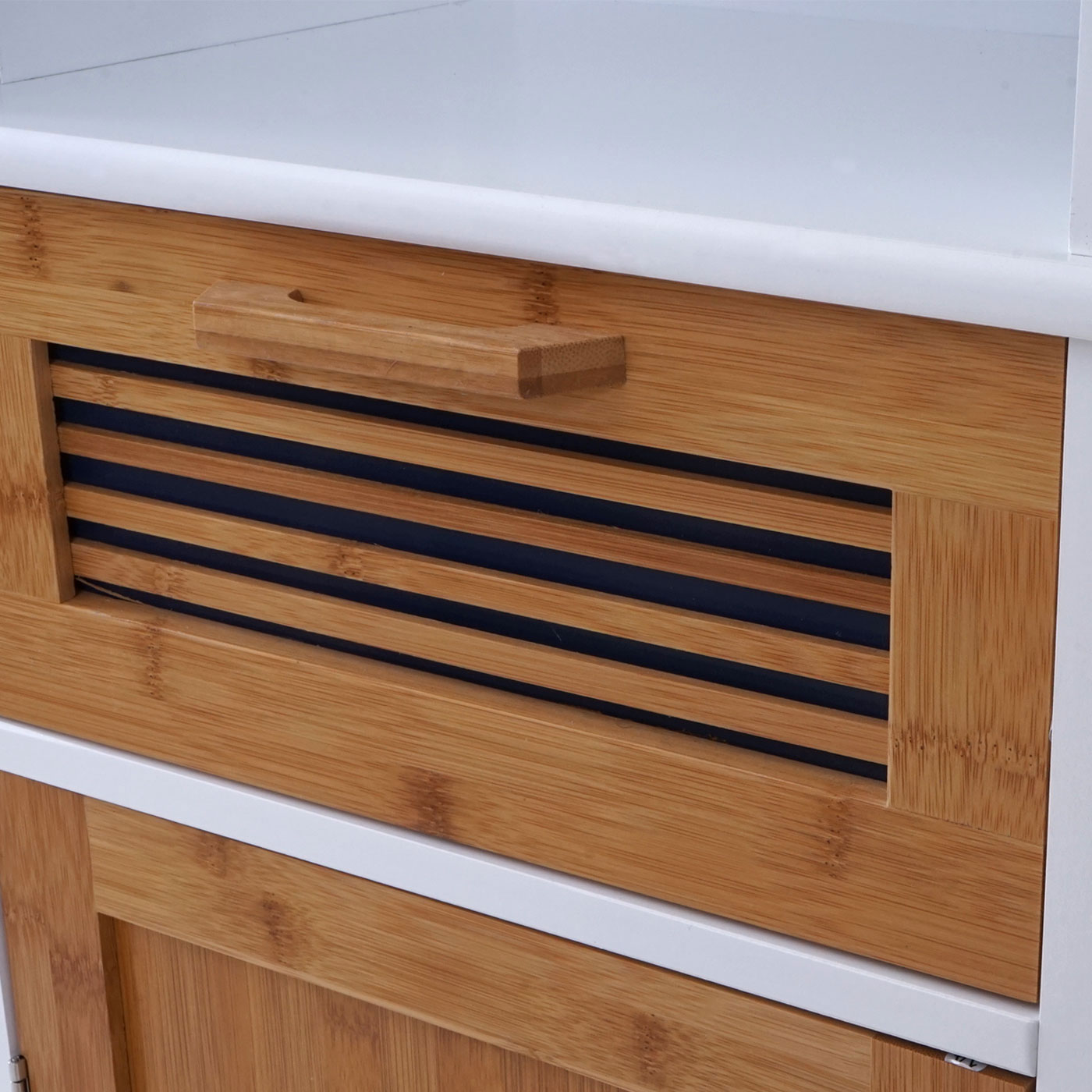 Hochschrank MCW-A85, Badschrank Badregal Bambus, MVG-zertifiziert  180x40x31cm wei bei Marktkauf online bestellen