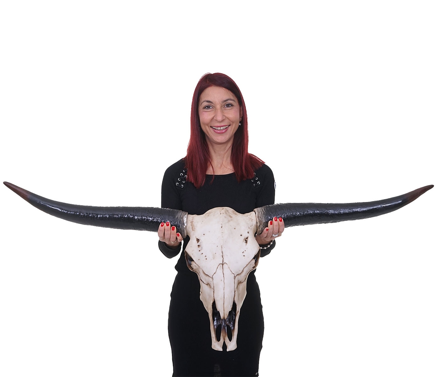 Deko Sch&auml;del 132cm MCW-A14, Polyresin Stier Bulle Longhorn Kopf Troph&auml;e, In-/Outdoor ~ naturfarben 