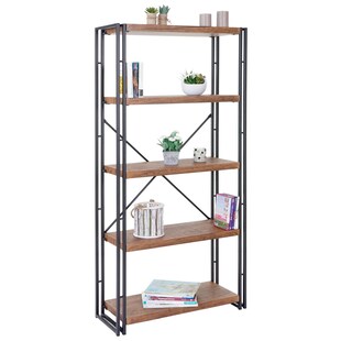 Bücherregal MCW-A27, Standregal Wohnregal, 165x80cm 3D-Struktur 5 Ebenen, Wildeiche-Optik 