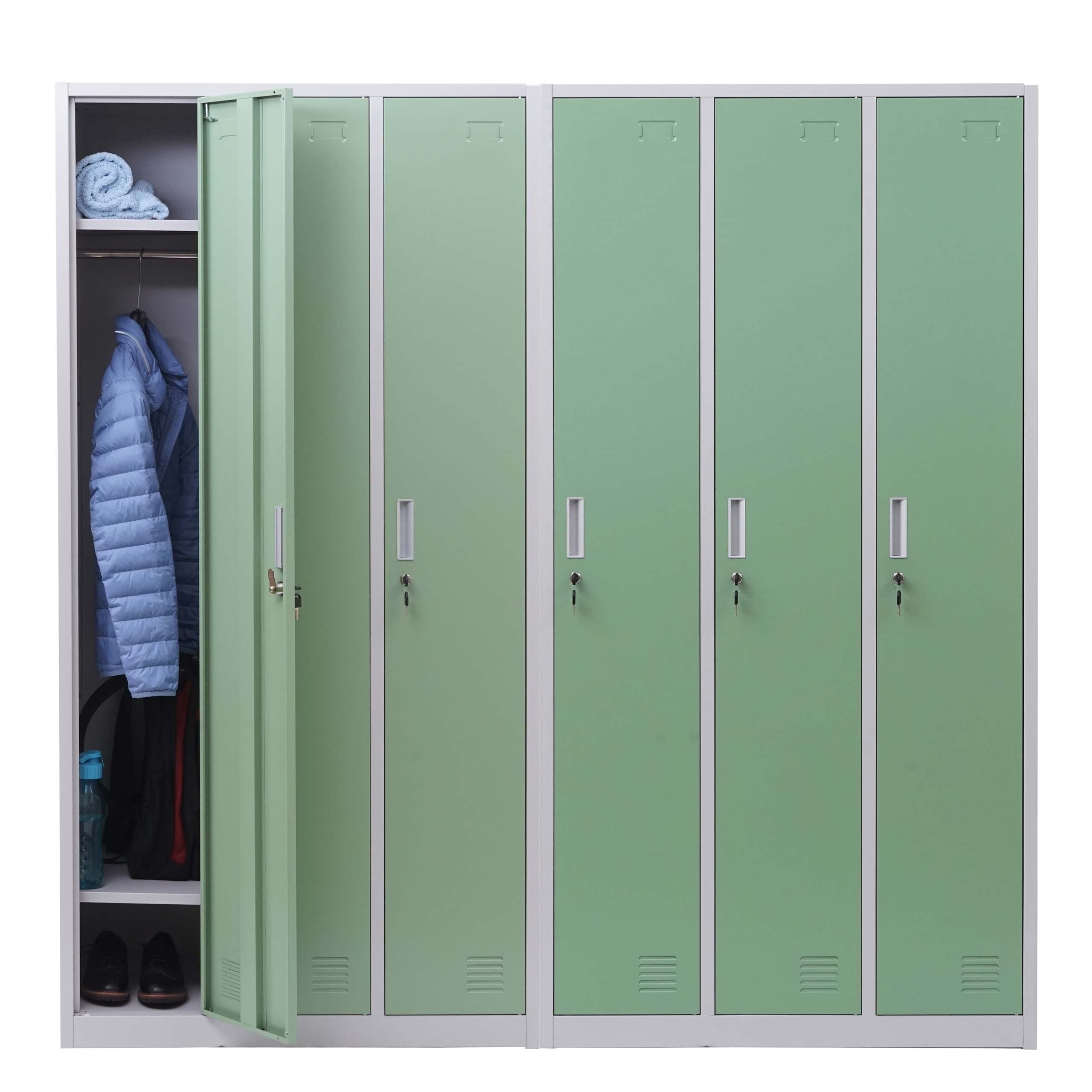 Schlie&szlig;fach Preston T829, Spind Wertfachschrank Schlie&szlig;fachschrank, Metall 6 F&auml;cher ~ gr&uuml;n 