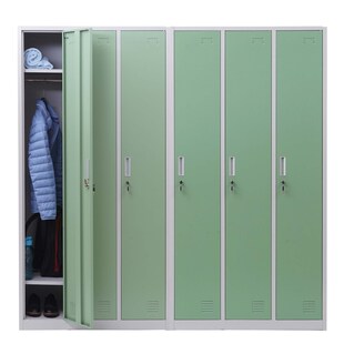 Schließfach Preston T829, Spind Wertfachschrank Schließfachschrank, Metall 6 Fächer ~ grün 