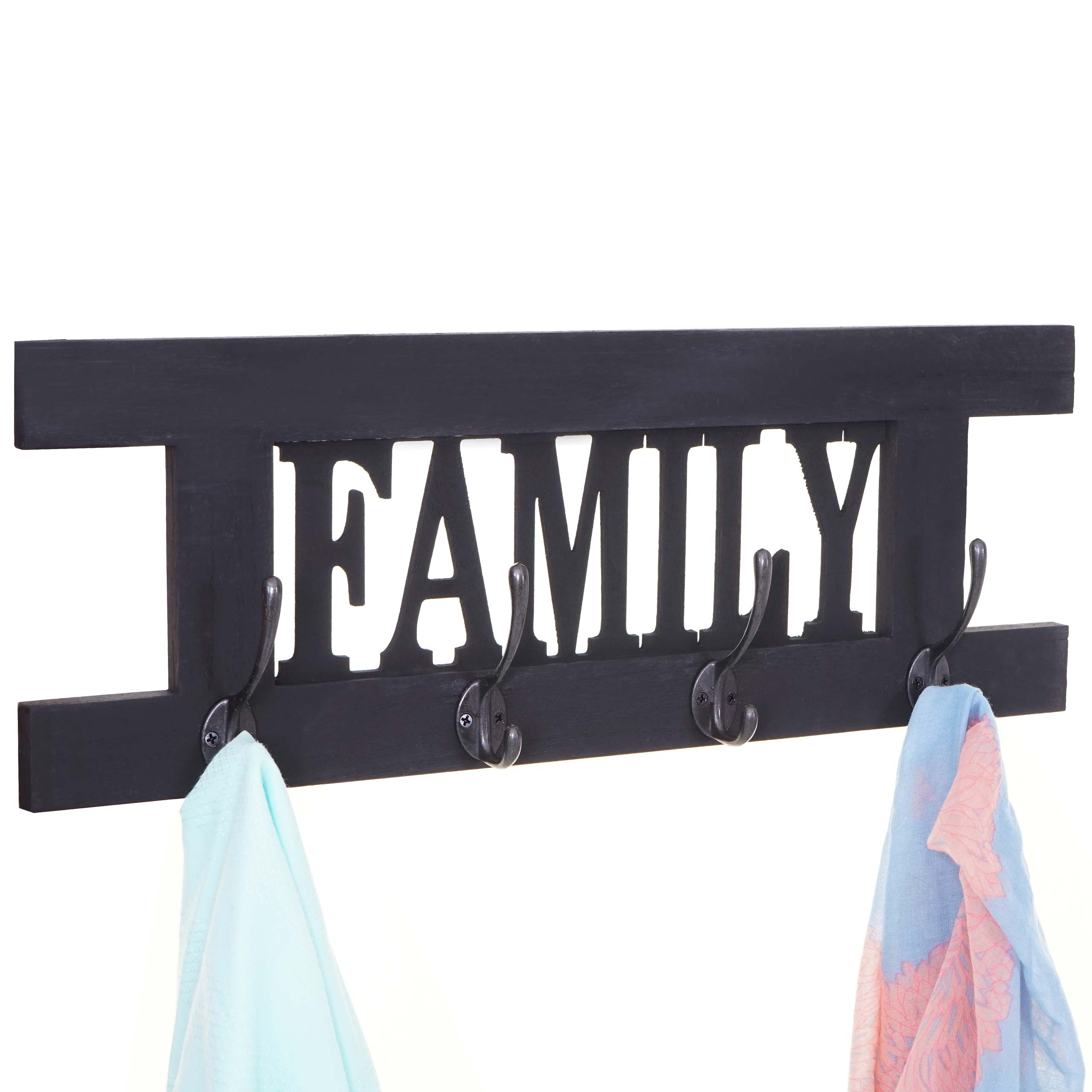 Wandgarderobe MCW-C60 Family, Garderobe Garderobenpaneel, Shabby-Look Vintage 60x21cm 