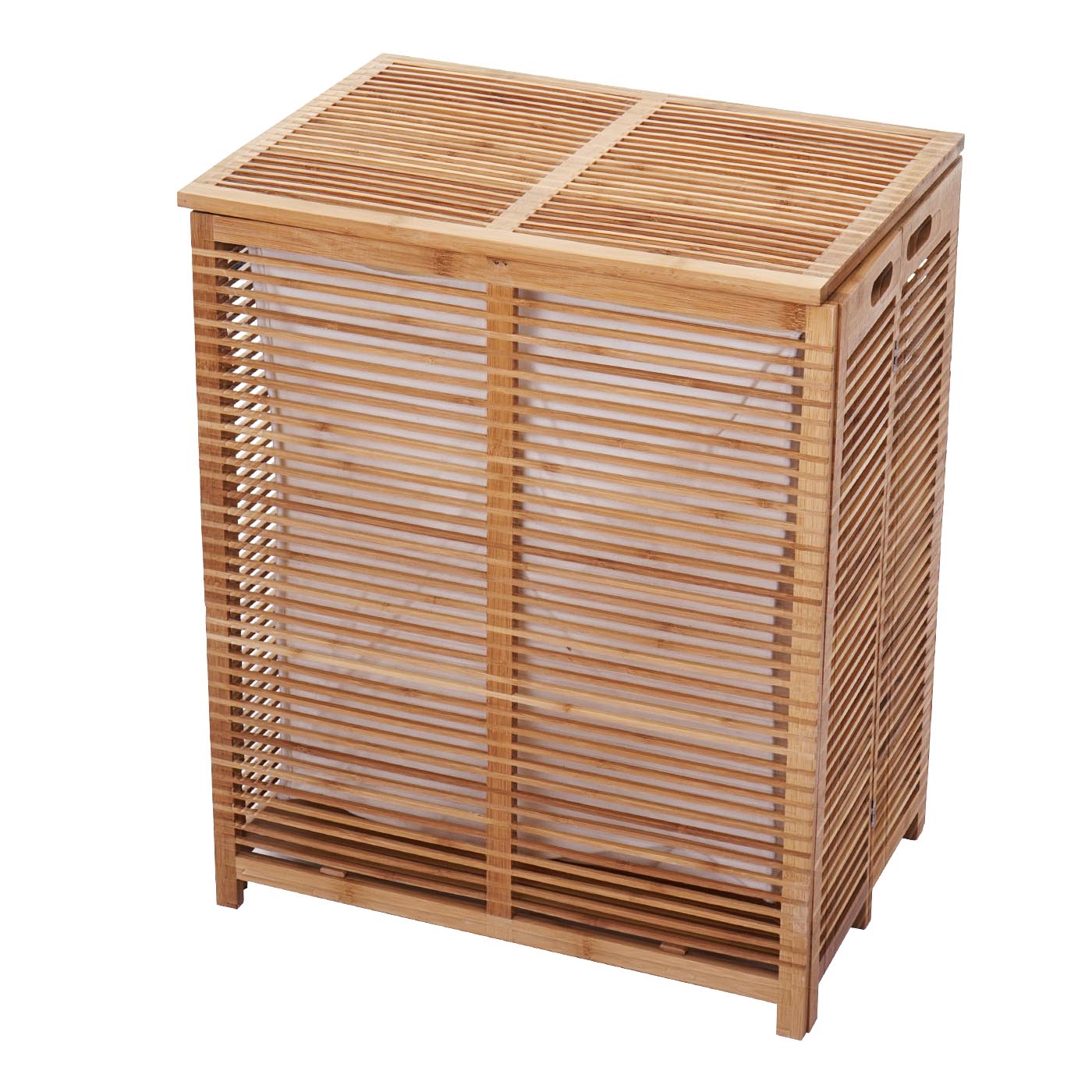 W&auml;schetruhe MCW-B18, W&auml;schebox W&auml;schekorb W&auml;schesammler, Bambus 61x50x35cm 