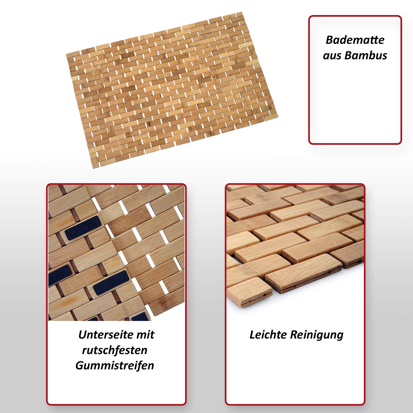 Badematte MCW-B18, Badezimmer Badvorleger Saunamatte, Bambus 79x50cm bei  Marktkauf online bestellen