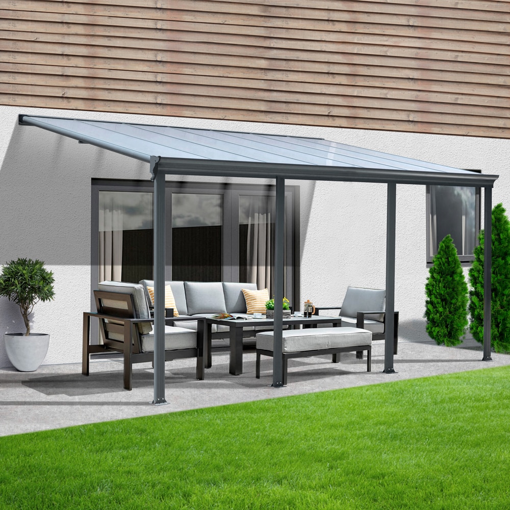 HOME DELUXE Terrassen&uuml;berdachung SOLIS - 618 x 303 x 226 / 278 cm Grau 