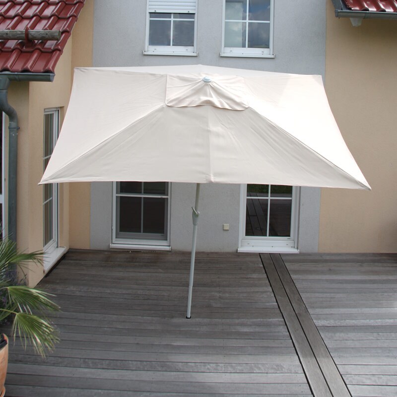 Sonnenschirm Castellammare, Gartenschirm, 2x3m rechteckig neigbar, Polyester/Alu  UV-Schutz 50+ ~ creme
