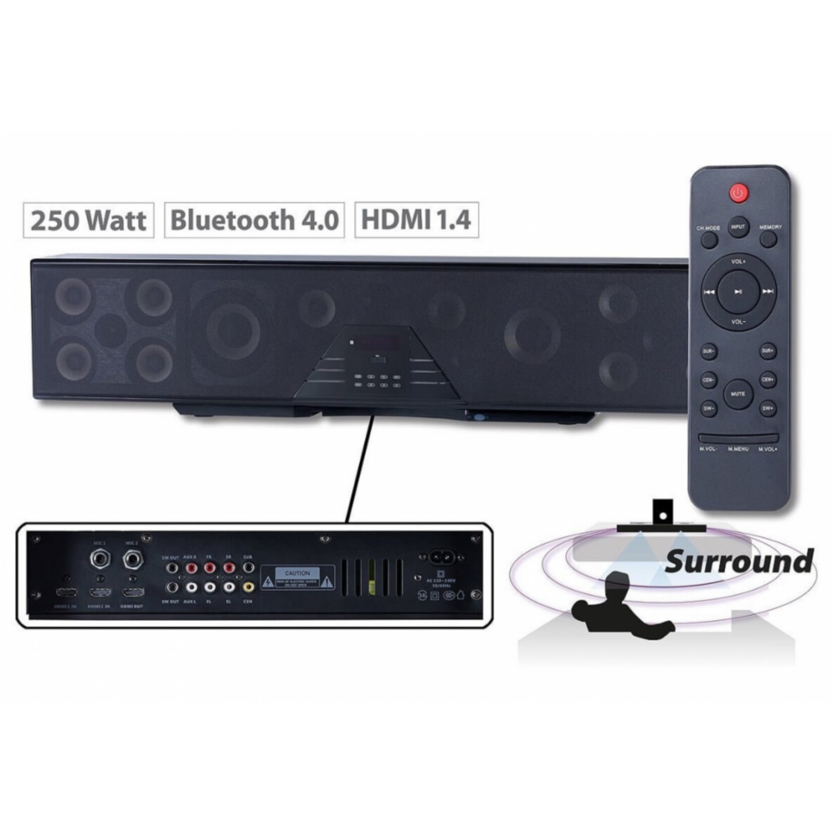 Auvisio 6 Kanal 3D Bluetooth Soundbar 