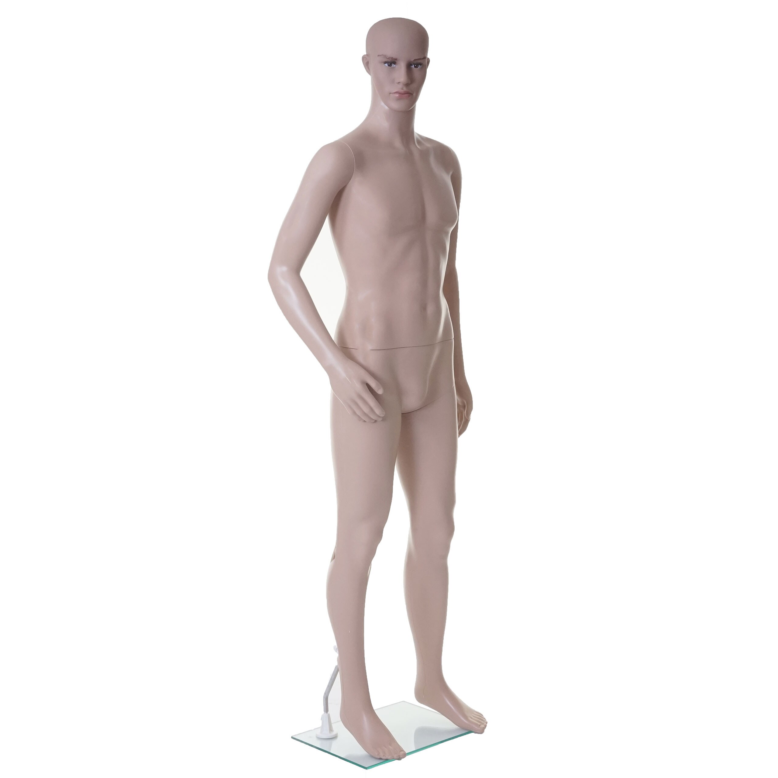 Schaufensterpuppe MCW-E37, m&auml;nnlich Mann Schaufensterfigur Puppe Mannequin Schneiderpuppe, lebensgro&szlig; beweglich 185cm 