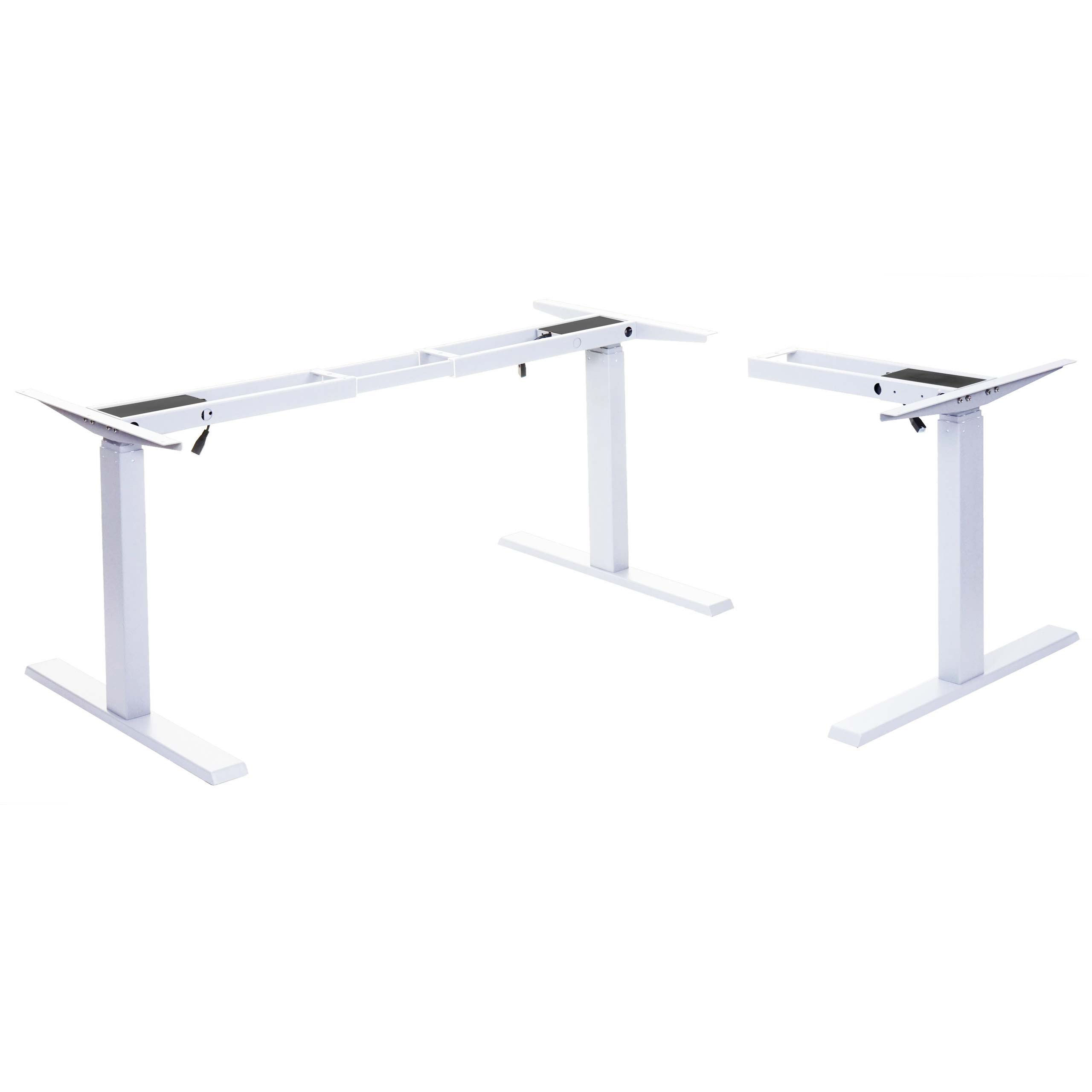 Gestell MCW-D40, variables Tischgestell f&uuml;r Eck-Schreibtisch, elektrisch h&ouml;henverstellbar Memory 45kg ~ wei&szlig; 