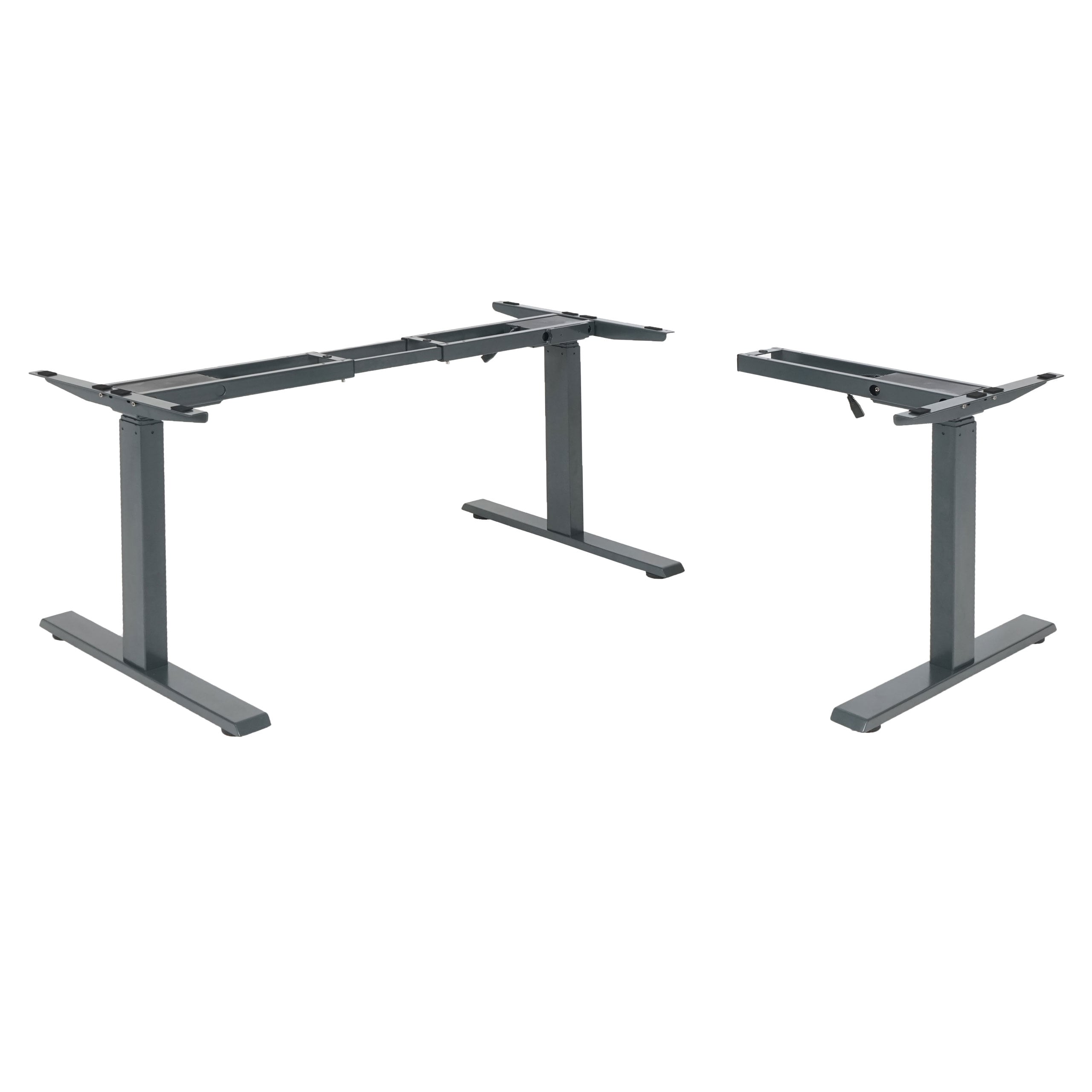 Gestell MCW-D40, variables Tischgestell f&uuml;r Eck-Schreibtisch, elektrisch h&ouml;henverstellbar Memory 45kg ~ anthrazit-grau 