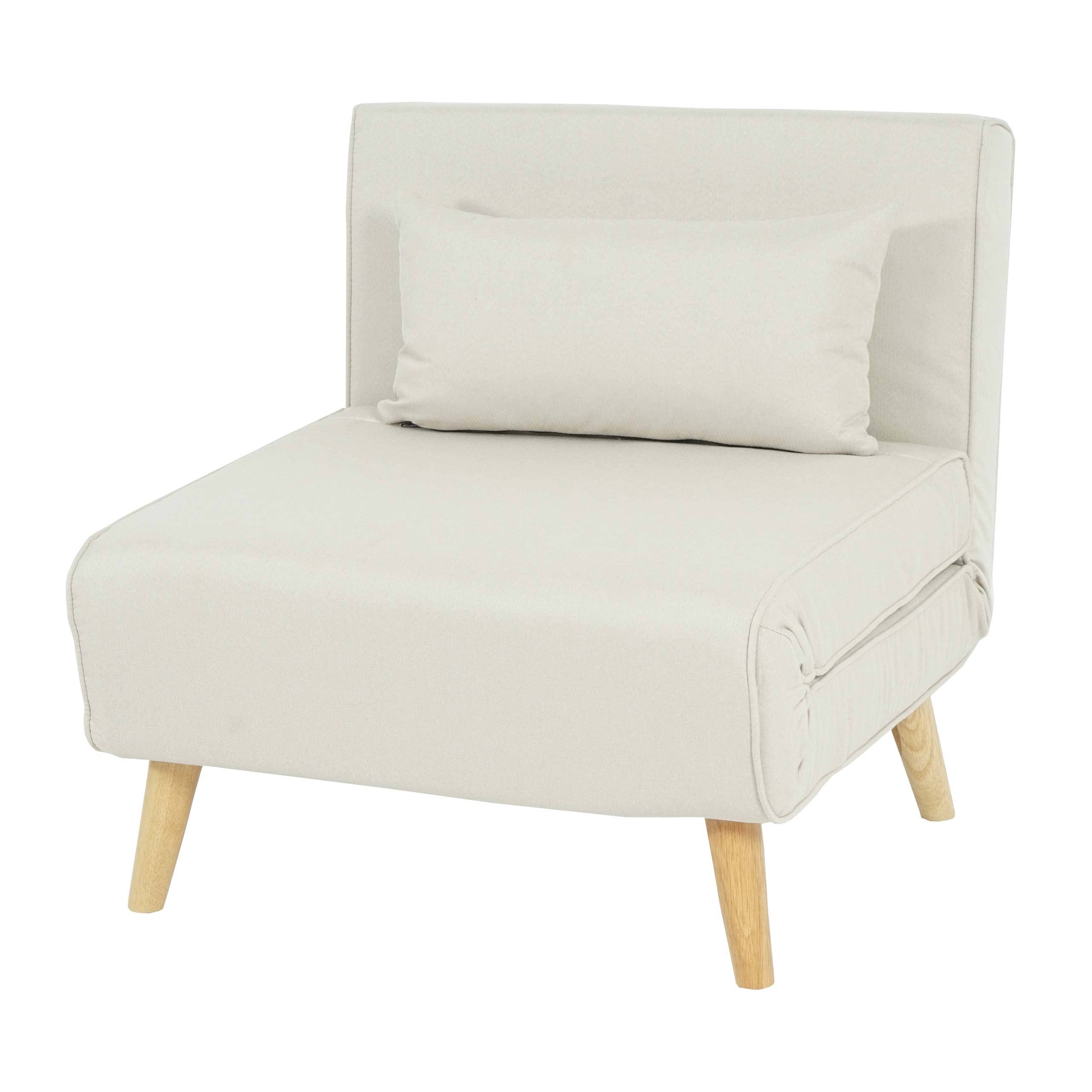 Schlafsessel MCW-D35, Schlafsofa Funktionssessel Klappsessel Relaxsessel Jugendsessel Sessel, Stoff/Textil ~ creme-beige 