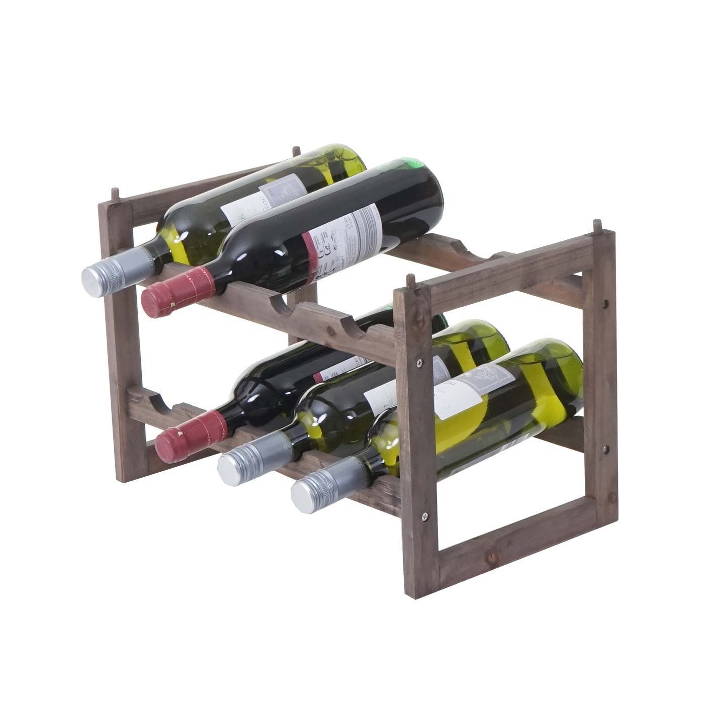 Weinregal MCW-B58, Flaschenregal Weinständer Weinhalter, Tanne 2 Böden ~ 1 Stück