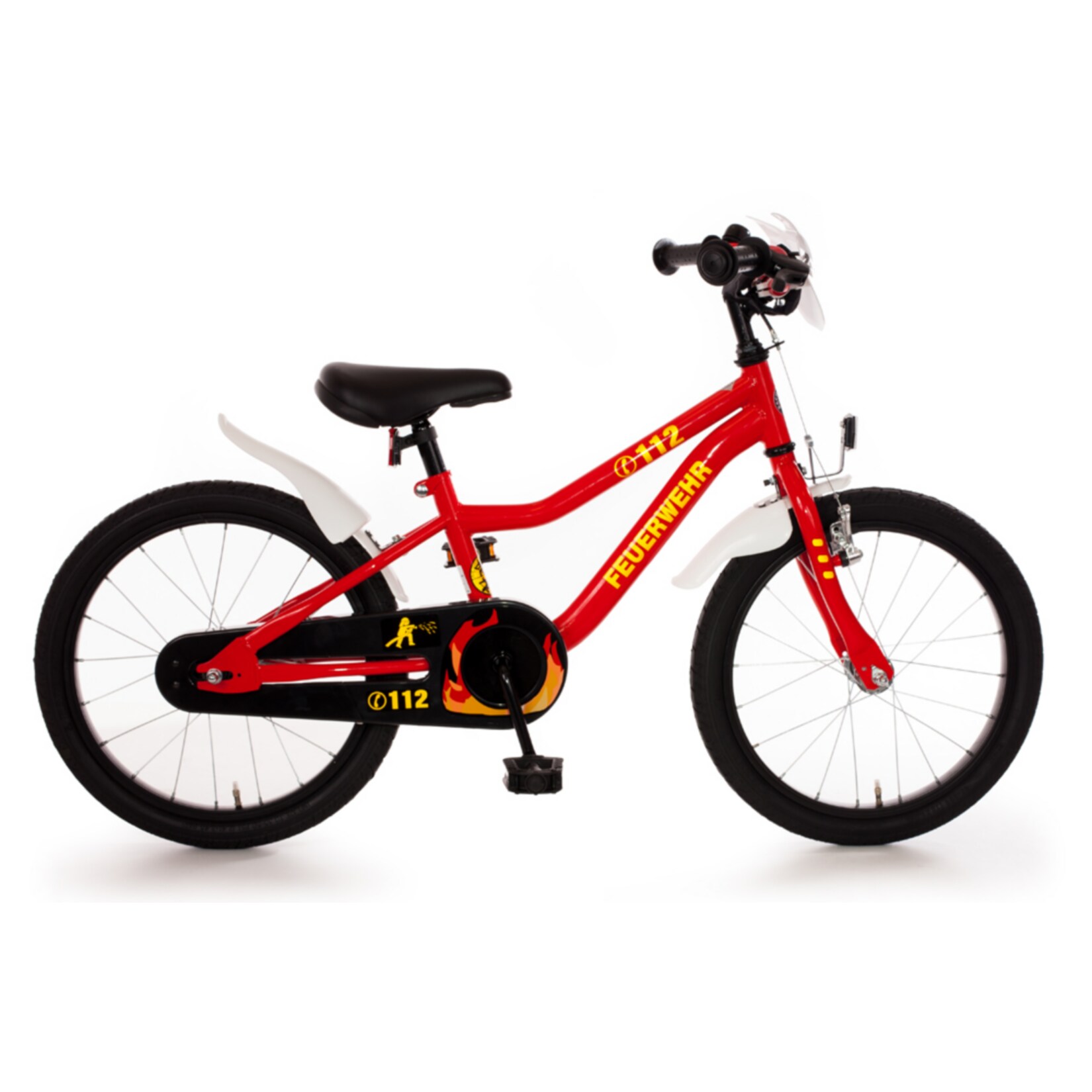 18" Kinderfahrrad Kuma "Feuerwehr" rot/weiß/gelb-refl.