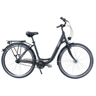 HAWK City Wave Easy Black Damen 26 Zoll , Leichtes Fahrrad 7 Gang Shimano Nabenschaltung, Felgenbremse & Nabendynamo 
