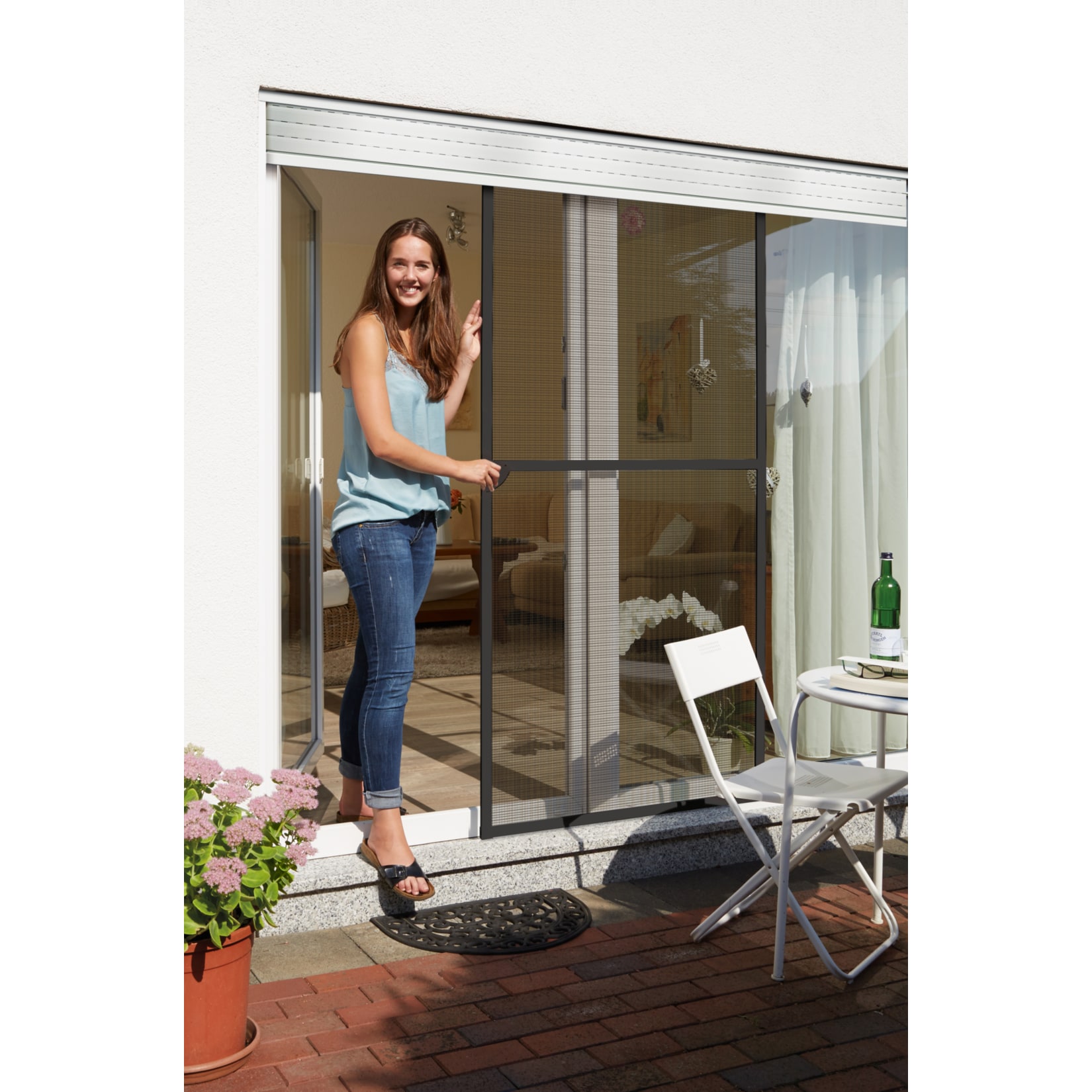 Schellenberg Insektenschutz-Schiebet&uuml;r, anthrazit, 120 x 240 cm 