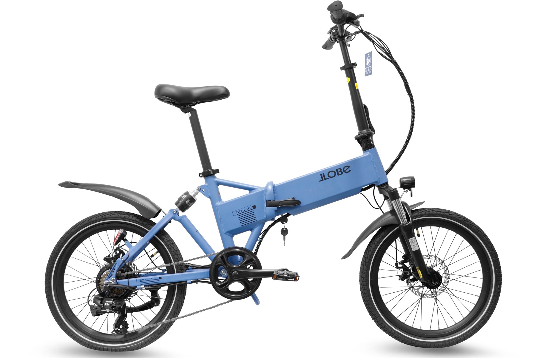 LLobe Alu Elektro Faltrad 20 Zoll City III Blau, 7 Gang Shimano-Schaltung, versch. Farben 
