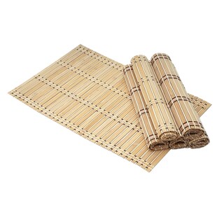 6-teiliges Tischset MCW-C13, Platzdeckchen Tischmatte Platzset, Bambus abwaschbar 45x30cm ~ hellbraun 