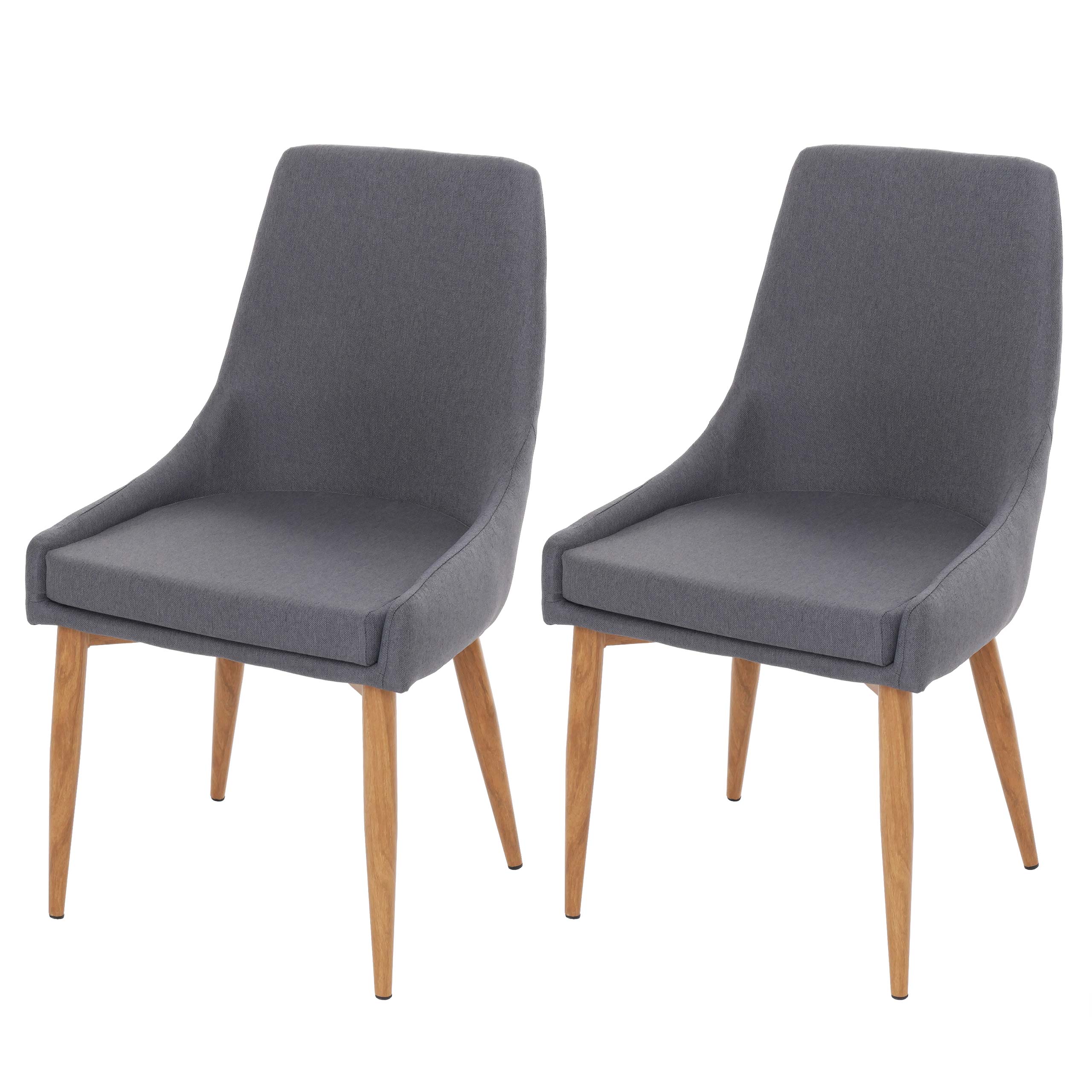 2er-Set Esszimmerstuhl MCW-B44 II, Stuhl K&uuml;chenstuhl Retro Design ~ Stoff/Textil dunkelgrau 