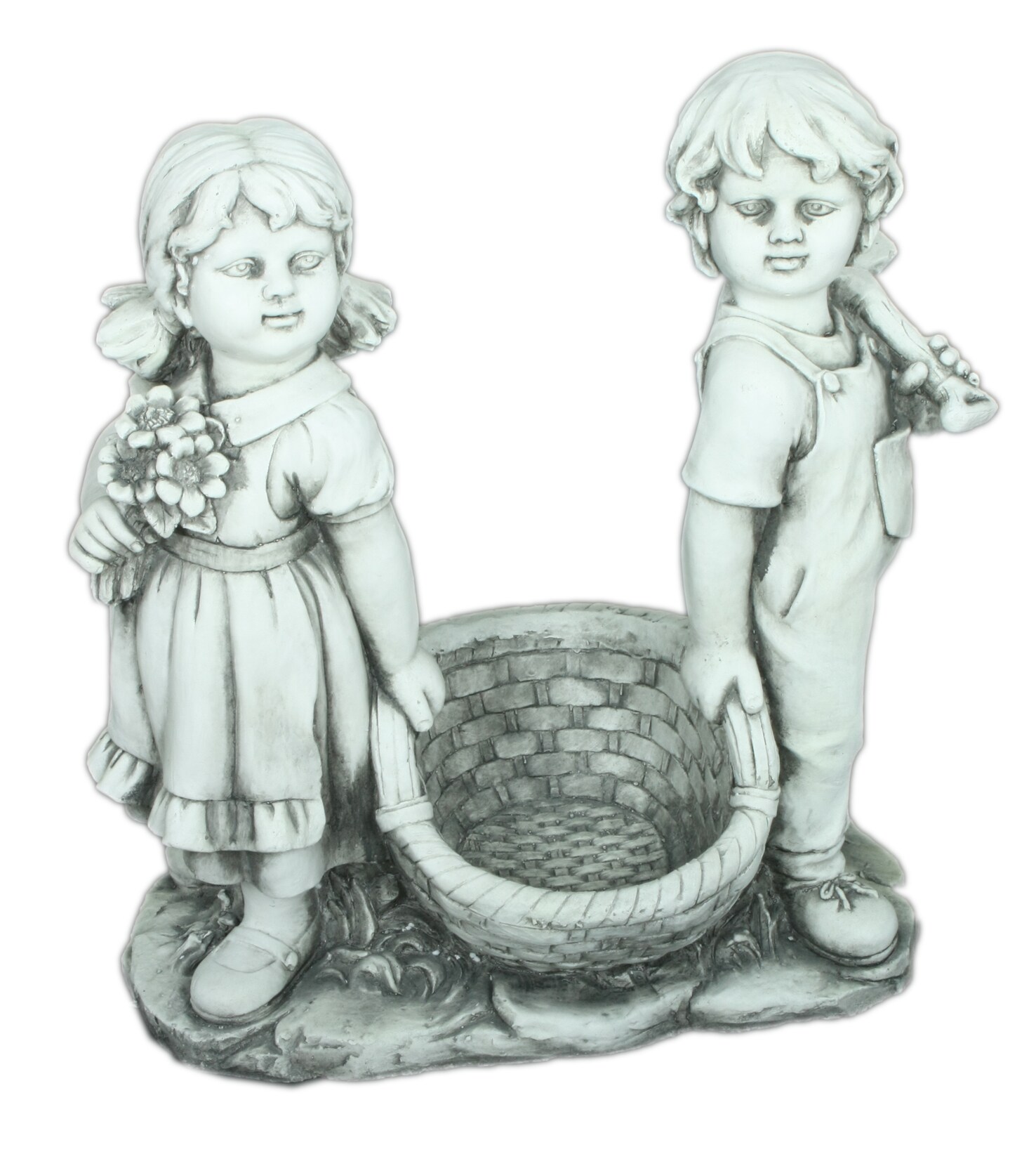 Gartenfigur Junge und Mädchen