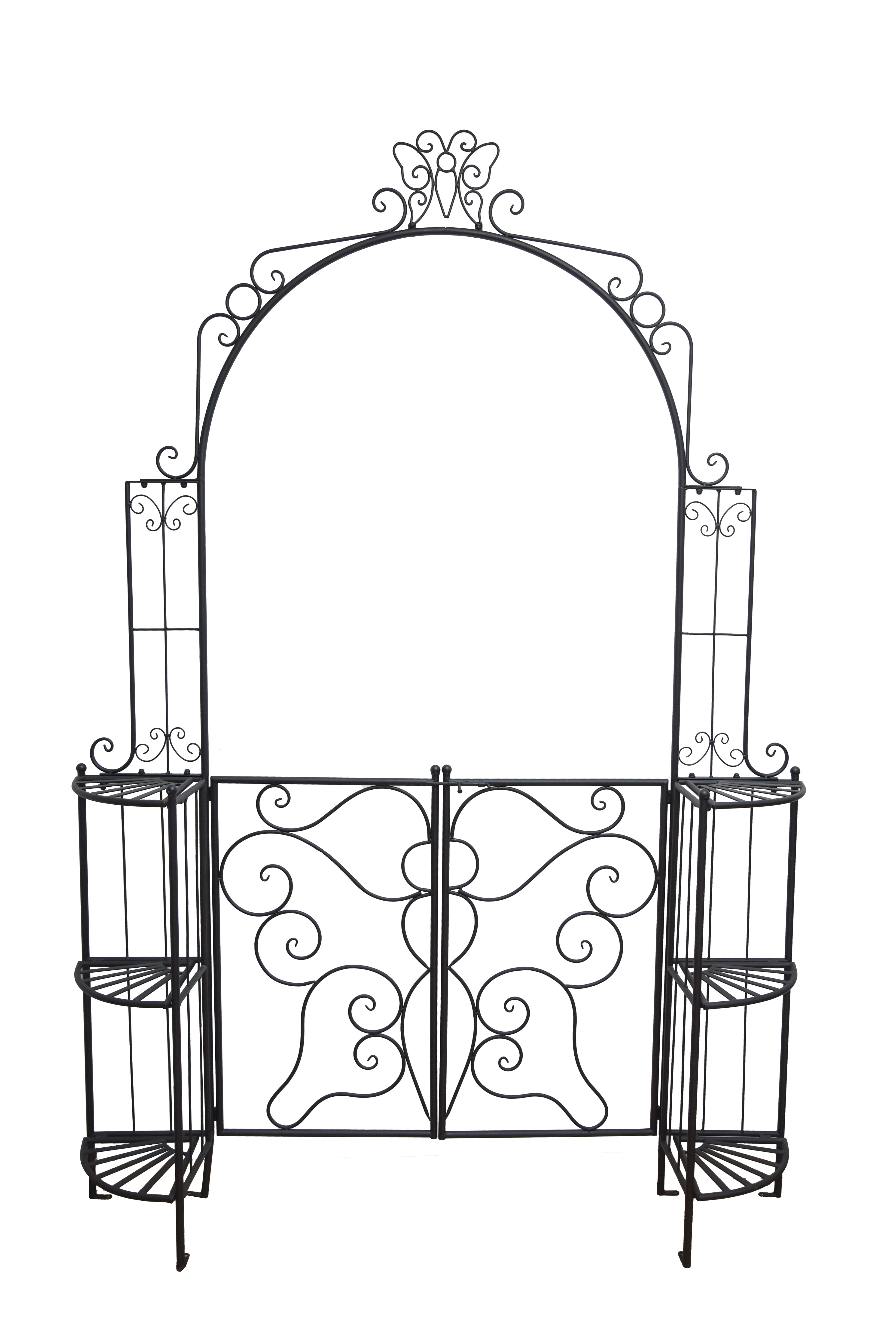 Rosenbogen LAKI mit Pforte und Eckregalen 