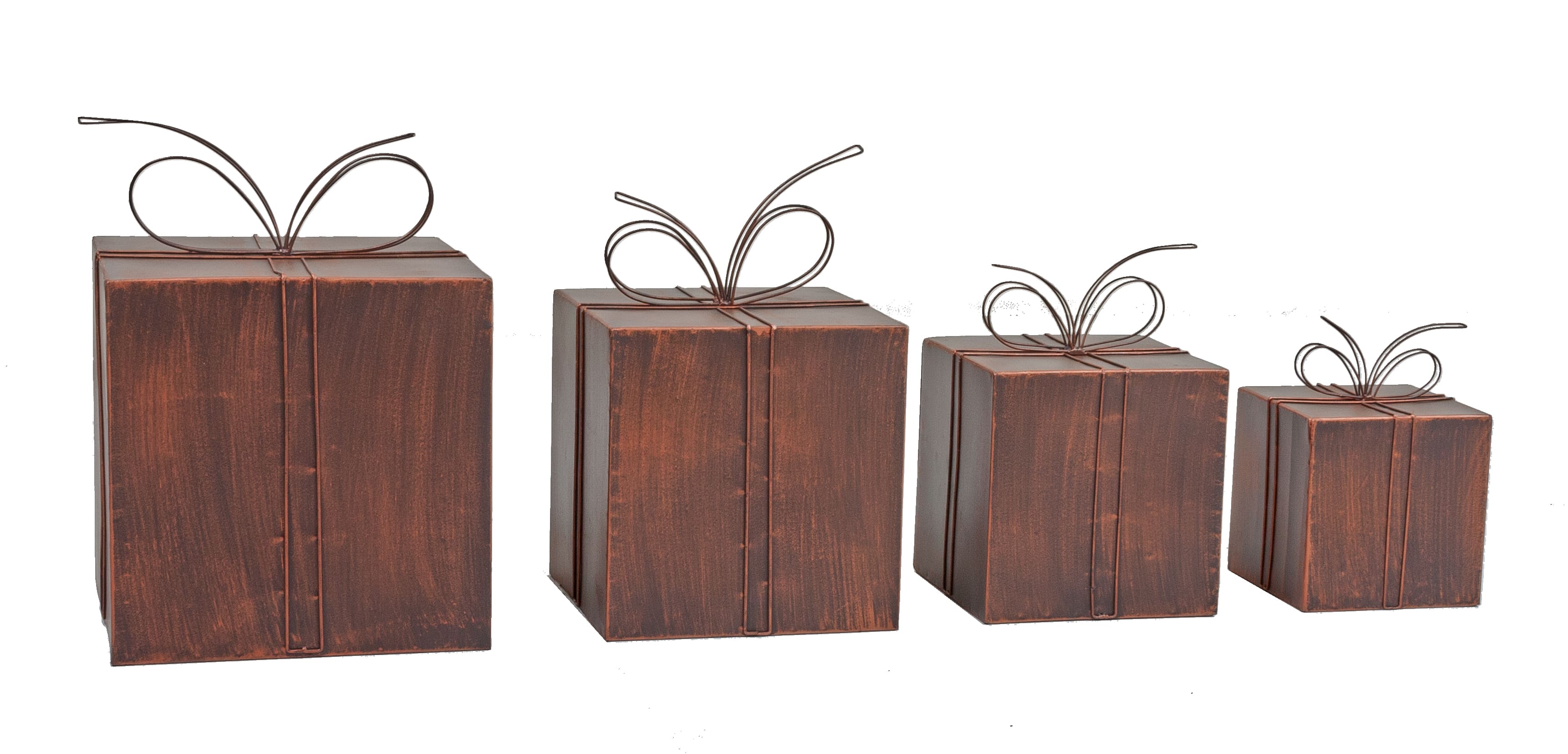 Metall-Deko Geschenkpakete, 4er Set 