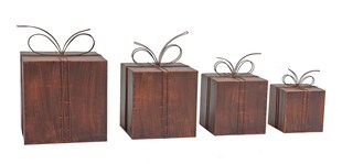 Metall-Deko Geschenkpakete, 4er Set 
