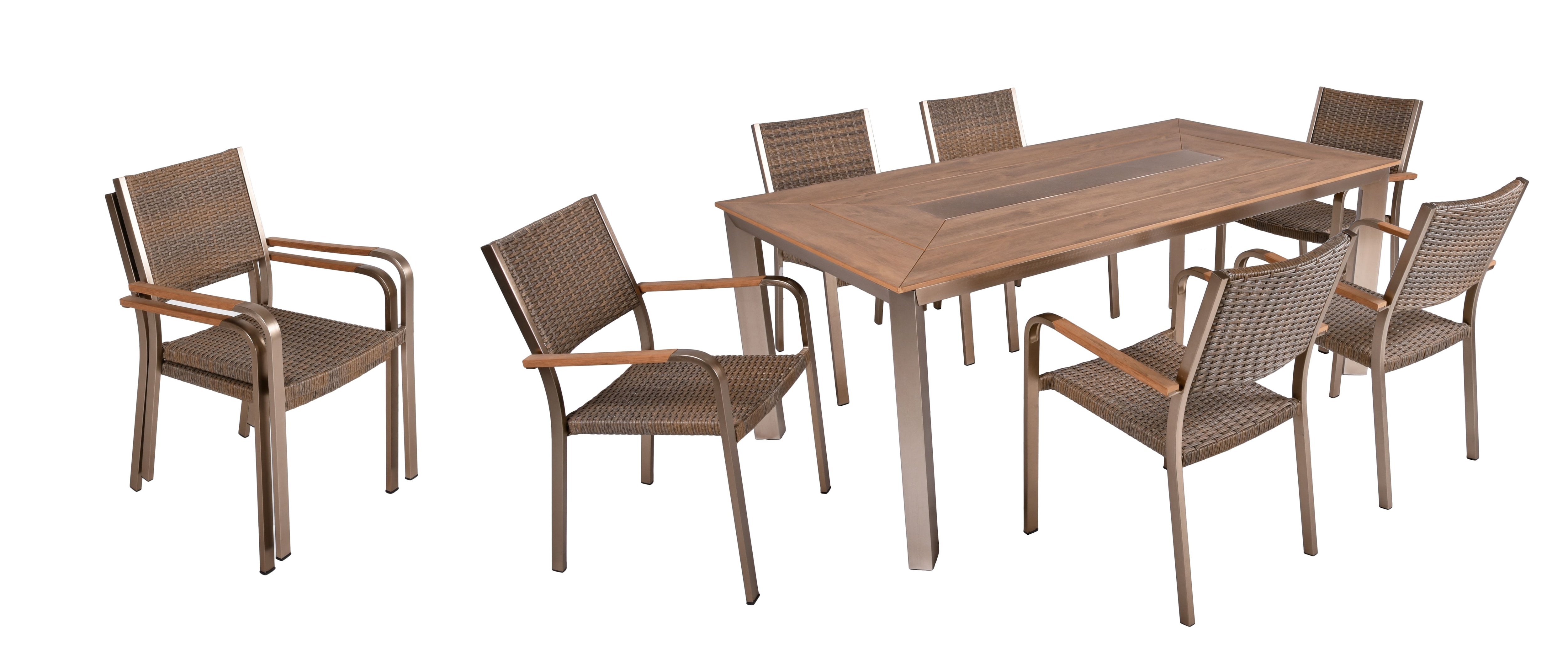 Tischgruppe FLORENCE 1, 7 tlg., champagner 