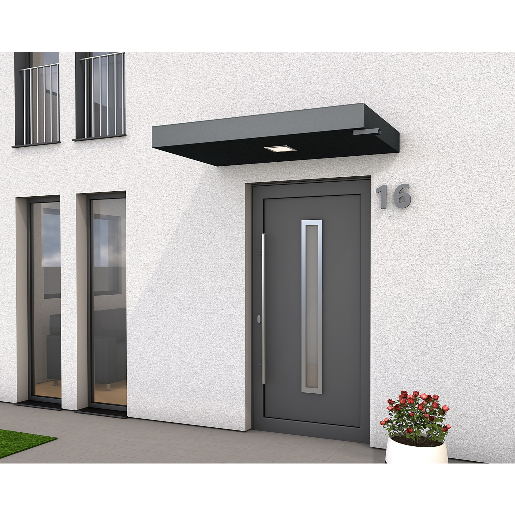 Gutta BS PLUS 160 Rechteckvordach mit Wasserspeier rechts 