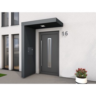 Gutta BS PLUS 160 Rechteckvordach mit Seitenteil links und Briefkasten UP10-110 