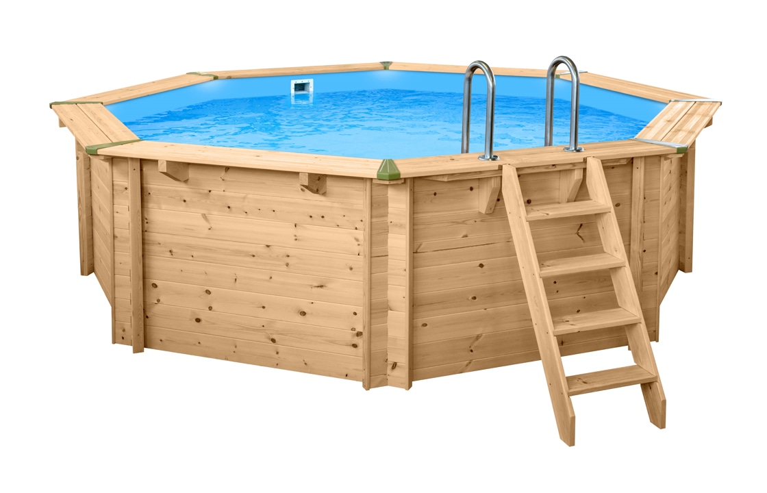 Holzpool "Java" &oslash; 4,40 m/ 1,36m POOLROBOTER SUPER SET 