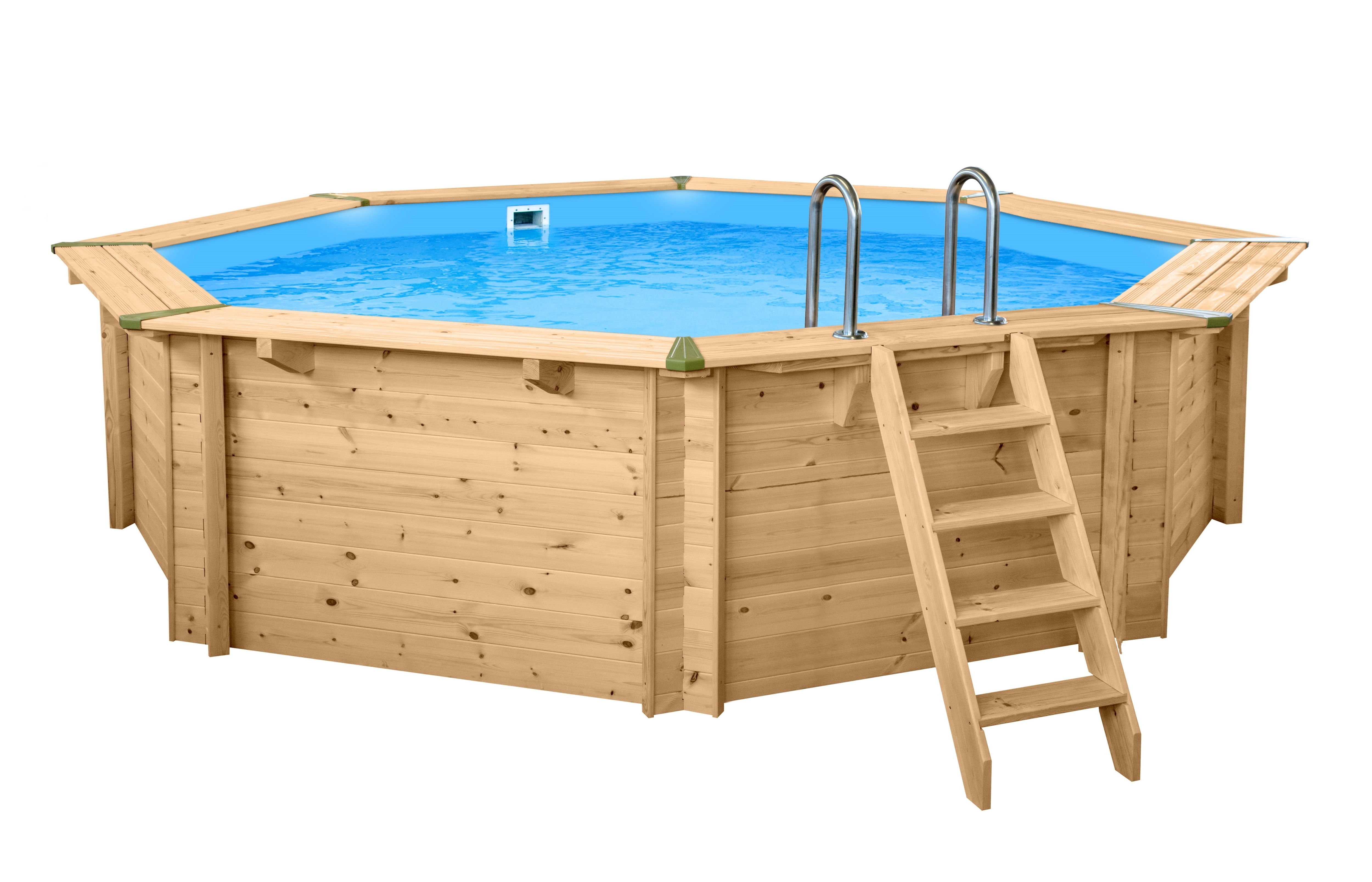 Holzpool "Java" &oslash; 5,30 m/ 1,36m POOLROBOTER SUPER SET 