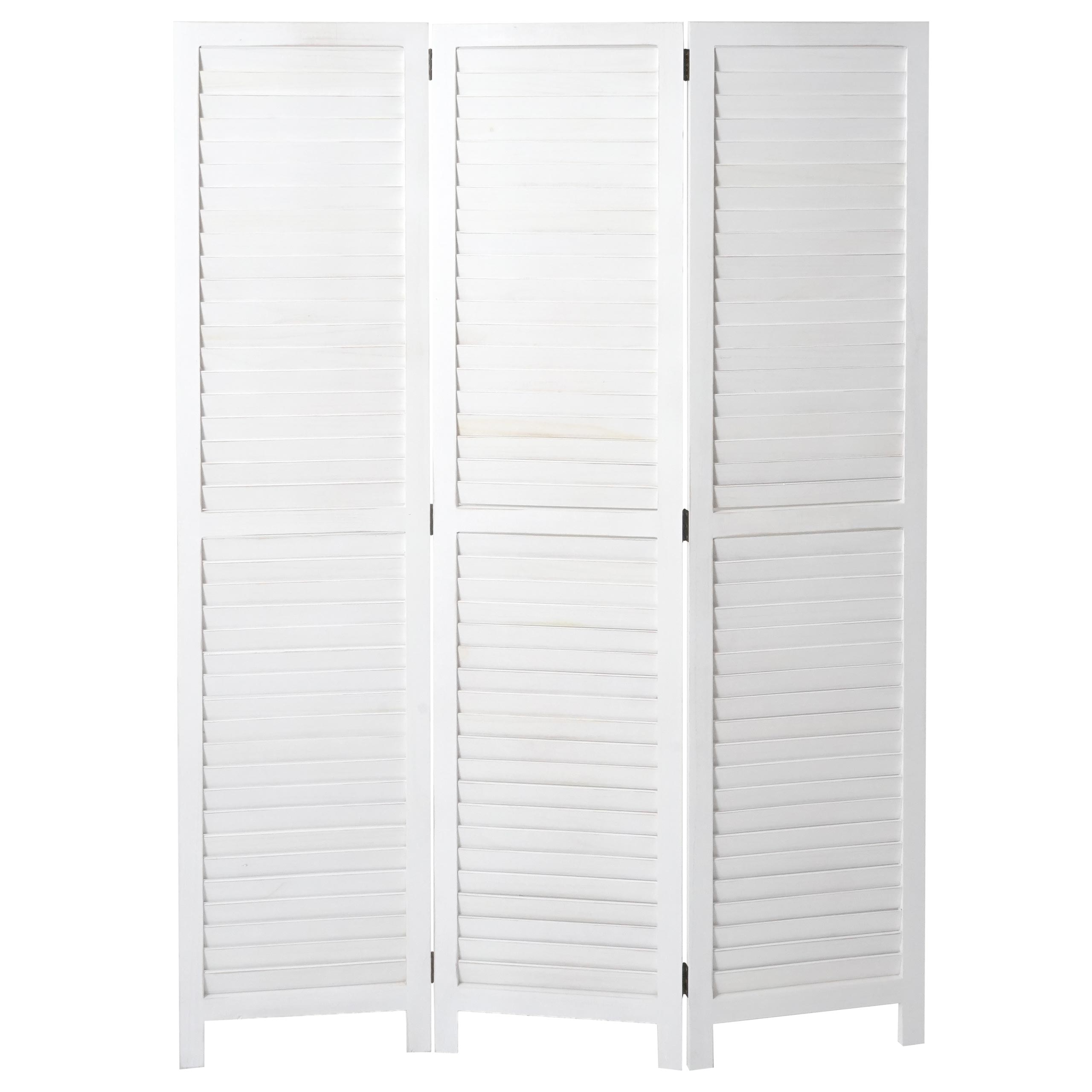 Paravent MCW-C30, Raumteiler Trennwand Sichtschutz, Shabby-Look Vintage, 170x120cm ~ wei&szlig; 