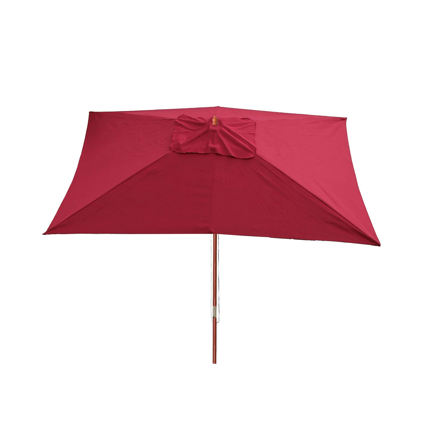 Sonnenschirm Lissabon, Gartenschirm Marktschirm, 3x4m Polyester/Holz  ~ bordeaux