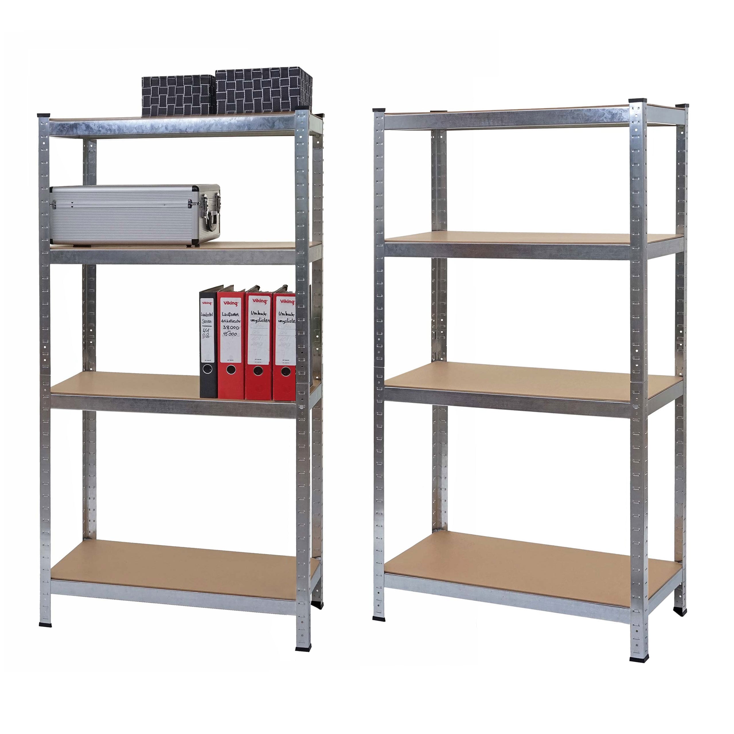 2er-Set Schwerlastregal MCW-D67, Werkstattregal Steckregal, 160x80x40cm, Traglast jeweils 320kg MVG ~ verzinkt 