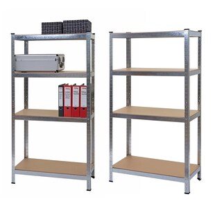 2er-Set Schwerlastregal MCW-D67, Werkstattregal Steckregal, 160x80x40cm, Traglast jeweils 320kg MVG ~ verzinkt 