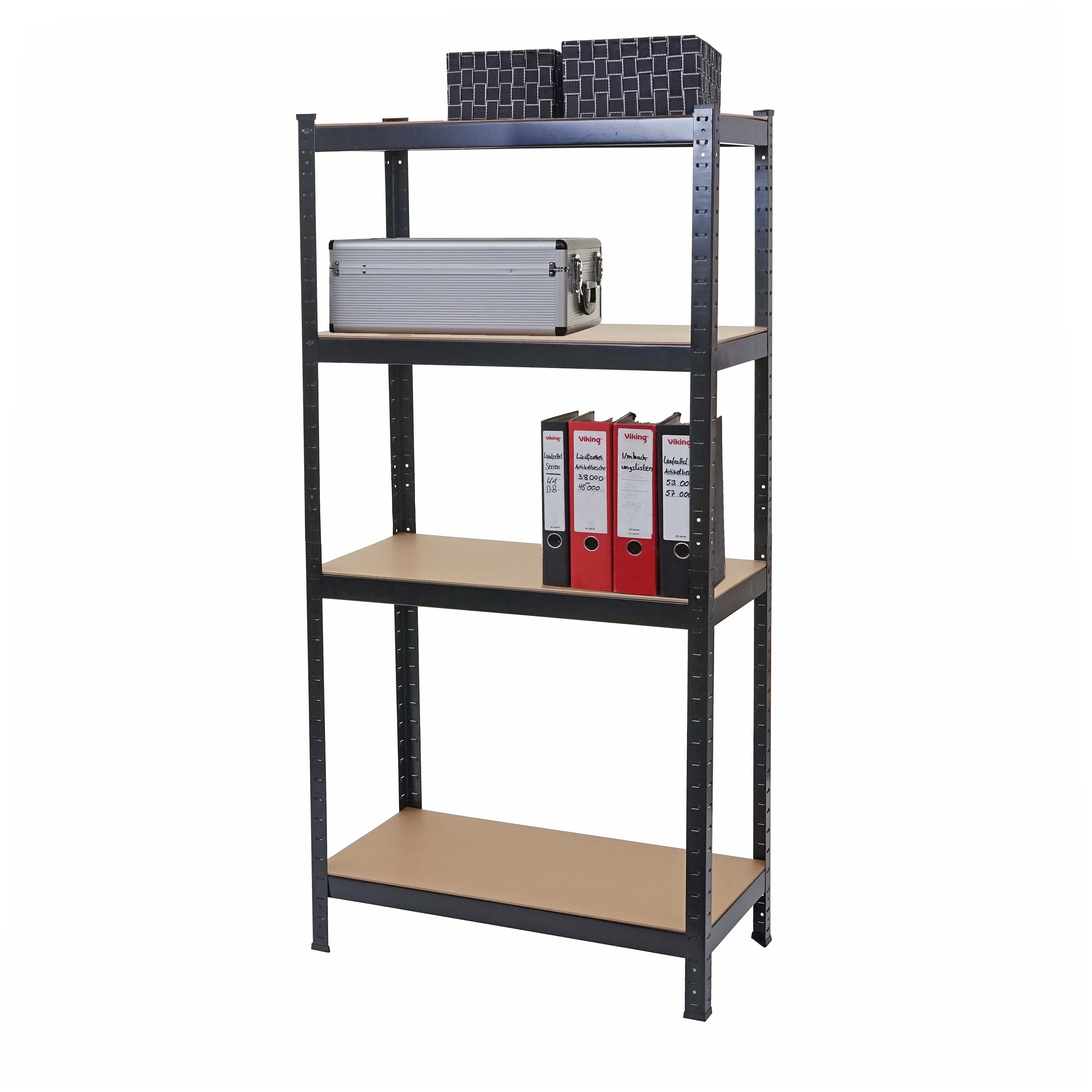 Schwerlastregal MCW-D67, Werkstattregal Steckregal, 160x80x40cm, Traglast bis 320kg MVG-zertifiziert ~ schwarz 