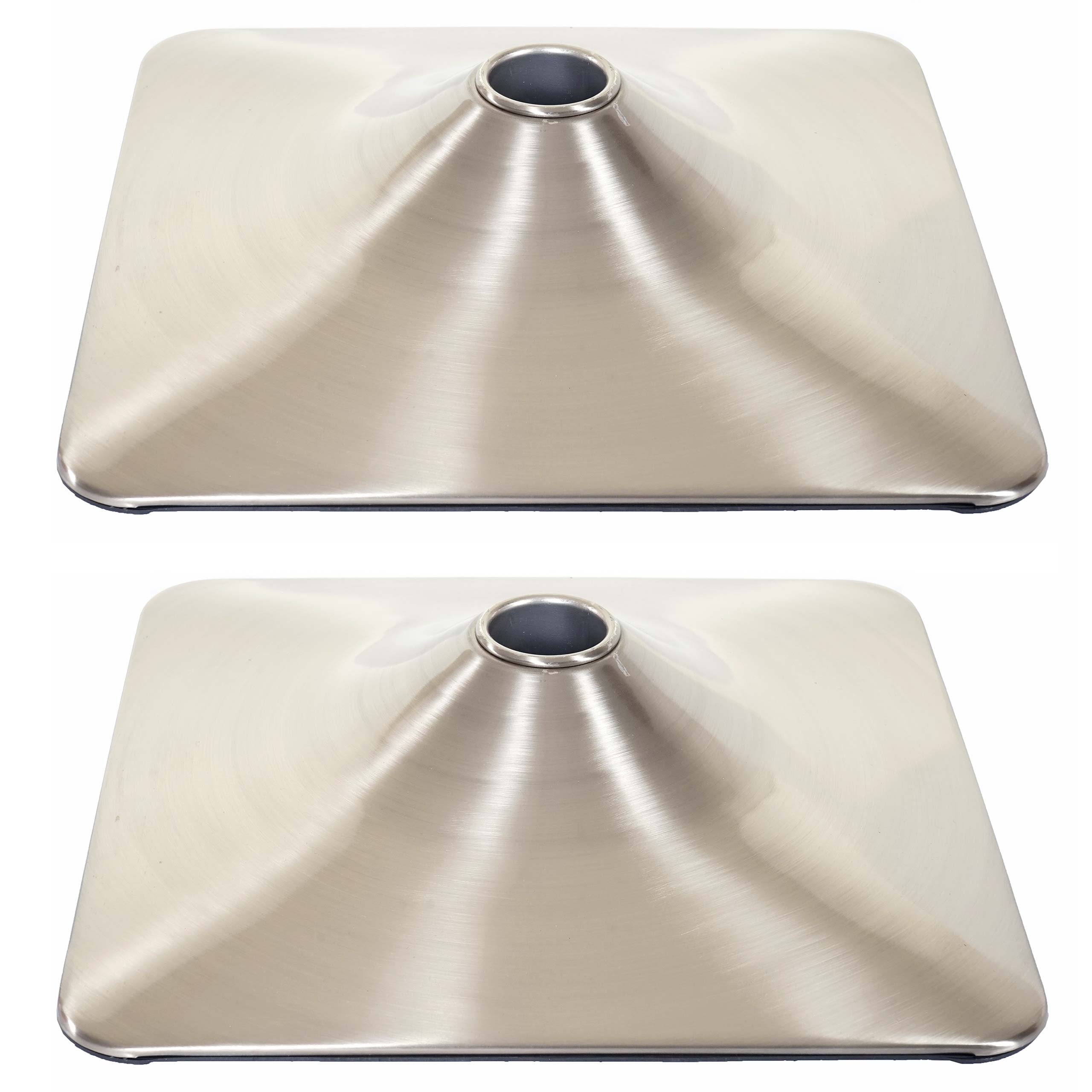 2er-Set Fu&szlig;platte Fu&szlig; Fu&szlig;teller f&uuml;r Barstuhl Barhocker Drehstuhl Loungesessel, rechteckig Metall geb&uuml;rstet &Oslash; 37,5cm 