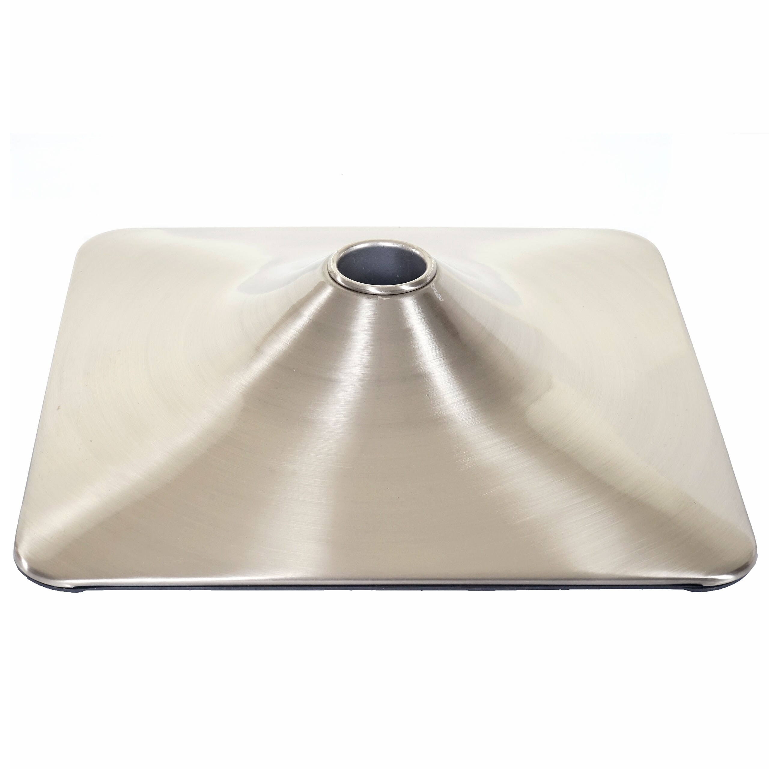 Fu&szlig;platte Fu&szlig; Fu&szlig;teller f&uuml;r Barstuhl Barhocker Drehstuhl Loungesessel, rechteckig Metall geb&uuml;rstet &Oslash; 37,5cm 