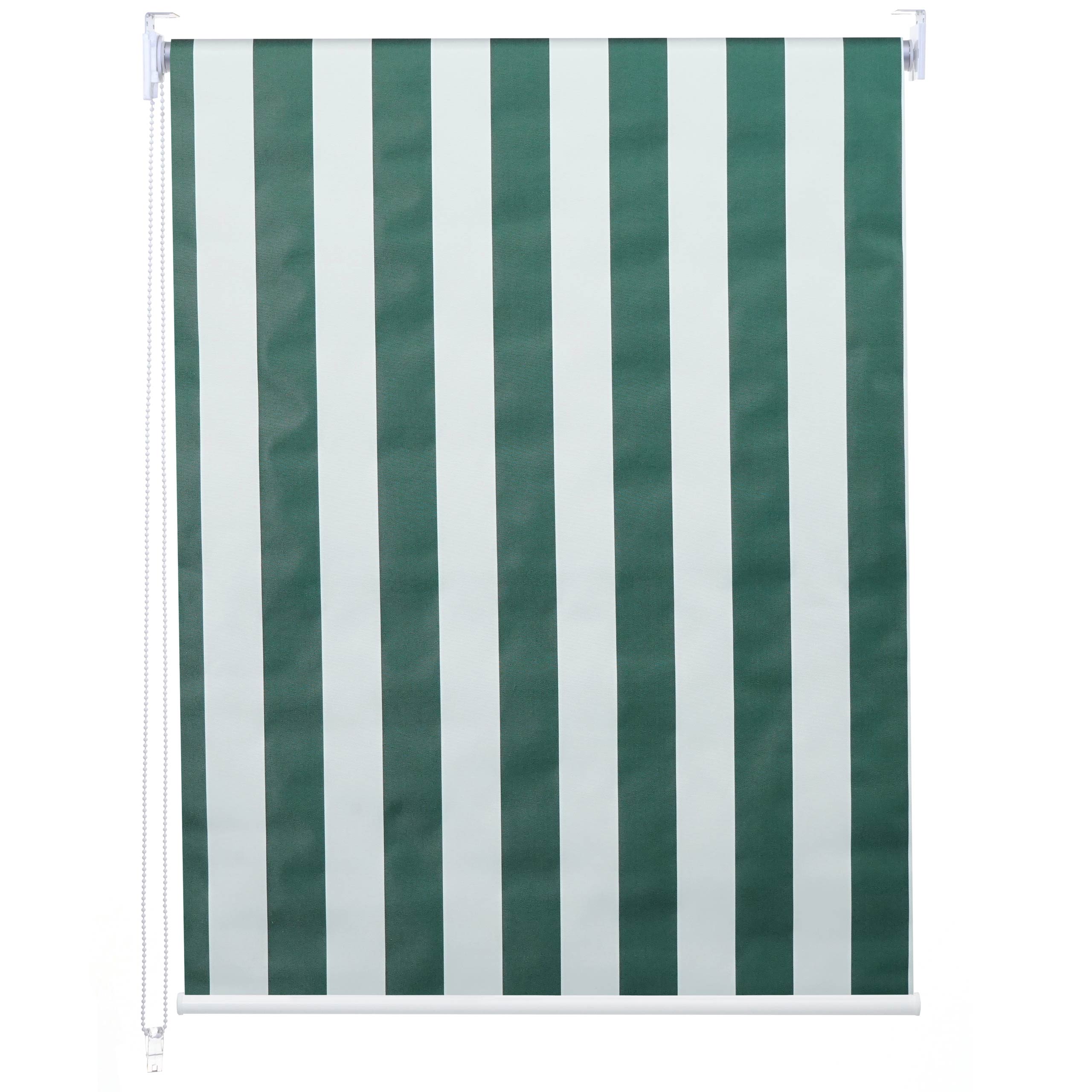 Rollo MCW-D52, Fensterrollo Seitenzugrollo Jalousie, Sonnenschutz Verdunkelung blickdicht 120x230cm ~ gr&uuml;n/wei&szlig; 