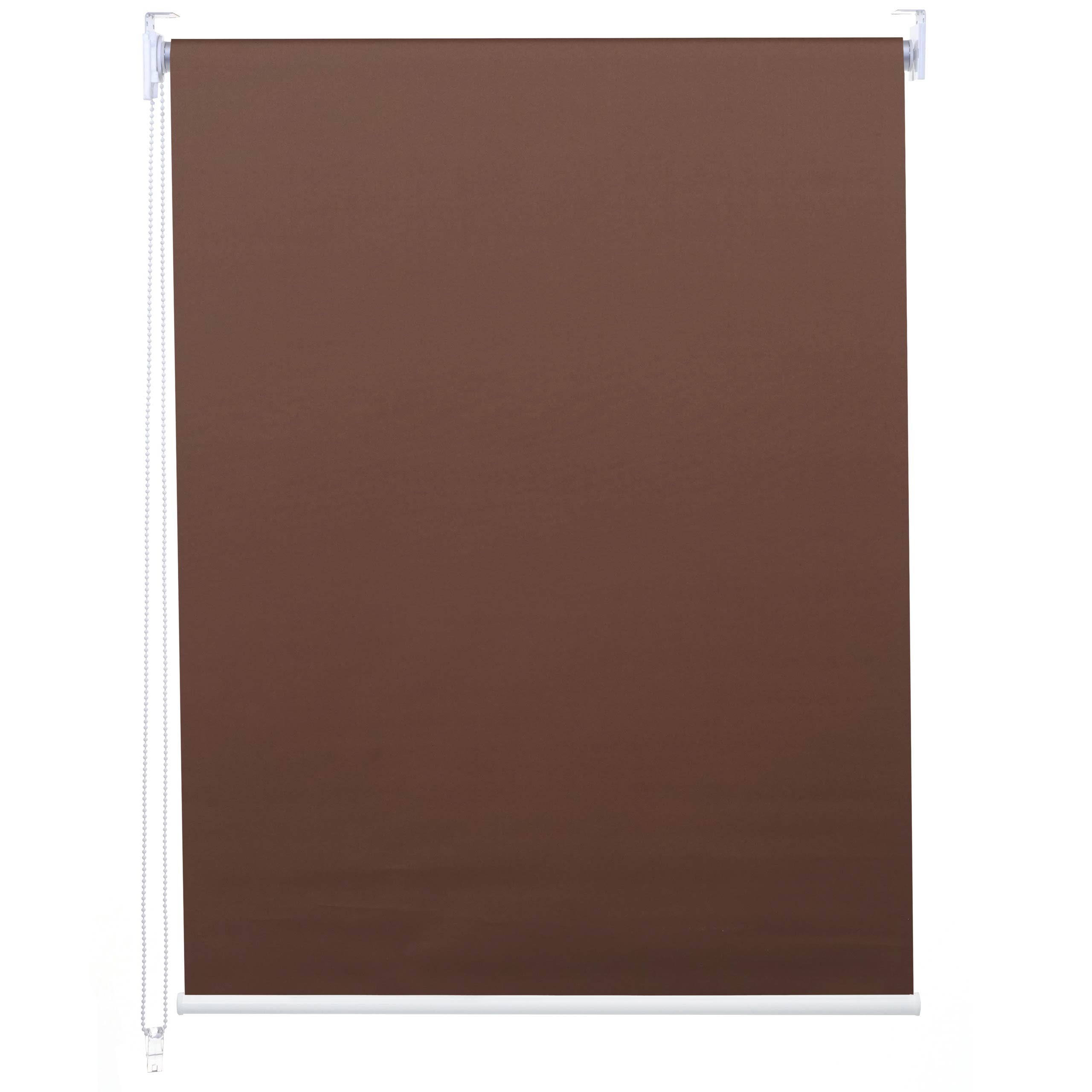 Rollo MCW-D52, Fensterrollo Seitenzugrollo Jalousie, Sonnenschutz Verdunkelung blickdicht 90x230cm ~ braun 