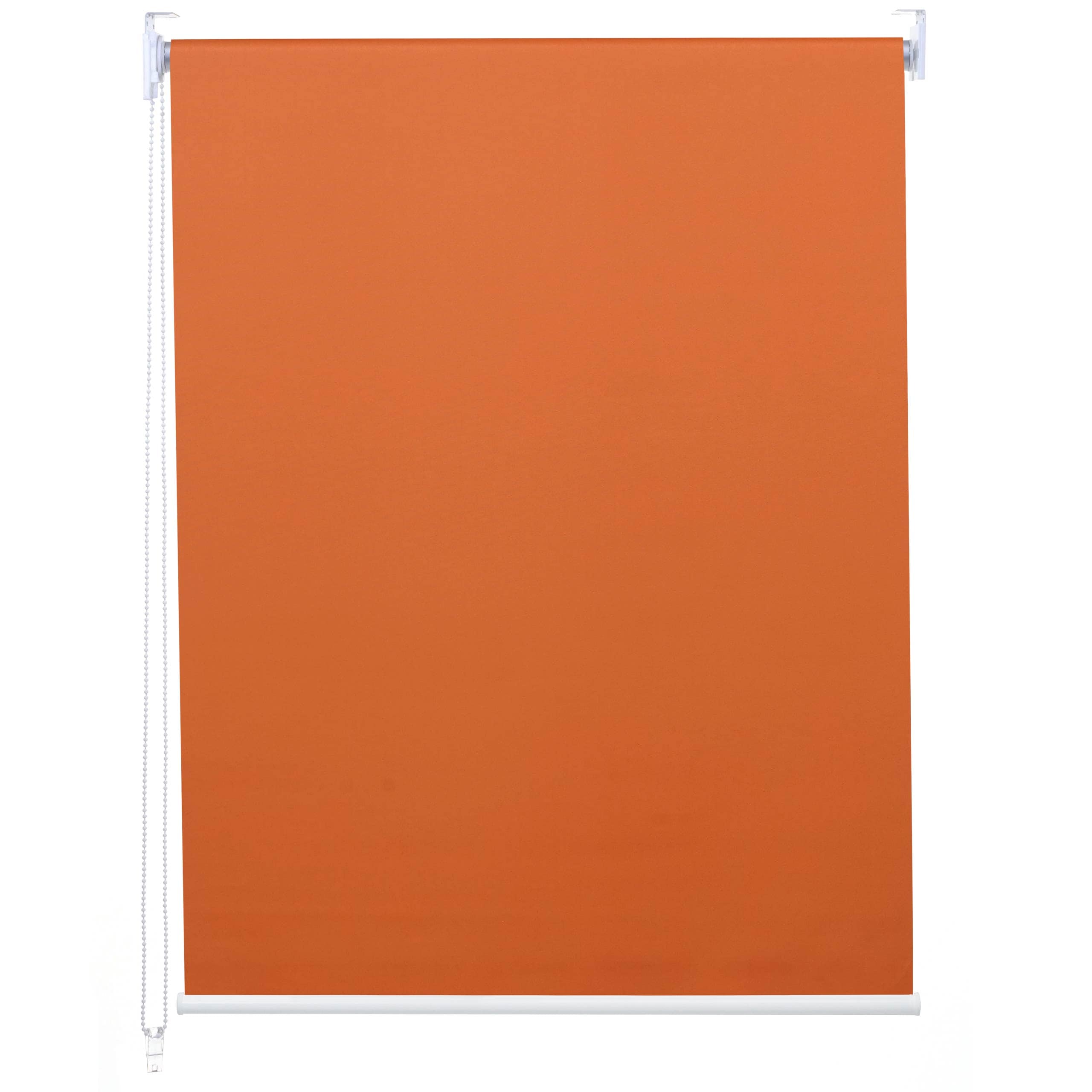 Rollo MCW-D52, Fensterrollo Seitenzugrollo Jalousie, Sonnenschutz Verdunkelung blickdicht 90x230cm ~ orange 