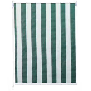 Rollo MCW-D52, Fensterrollo Seitenzugrollo Jalousie, Sonnenschutz Verdunkelung blickdicht 60x230cm ~ grün/weiß 