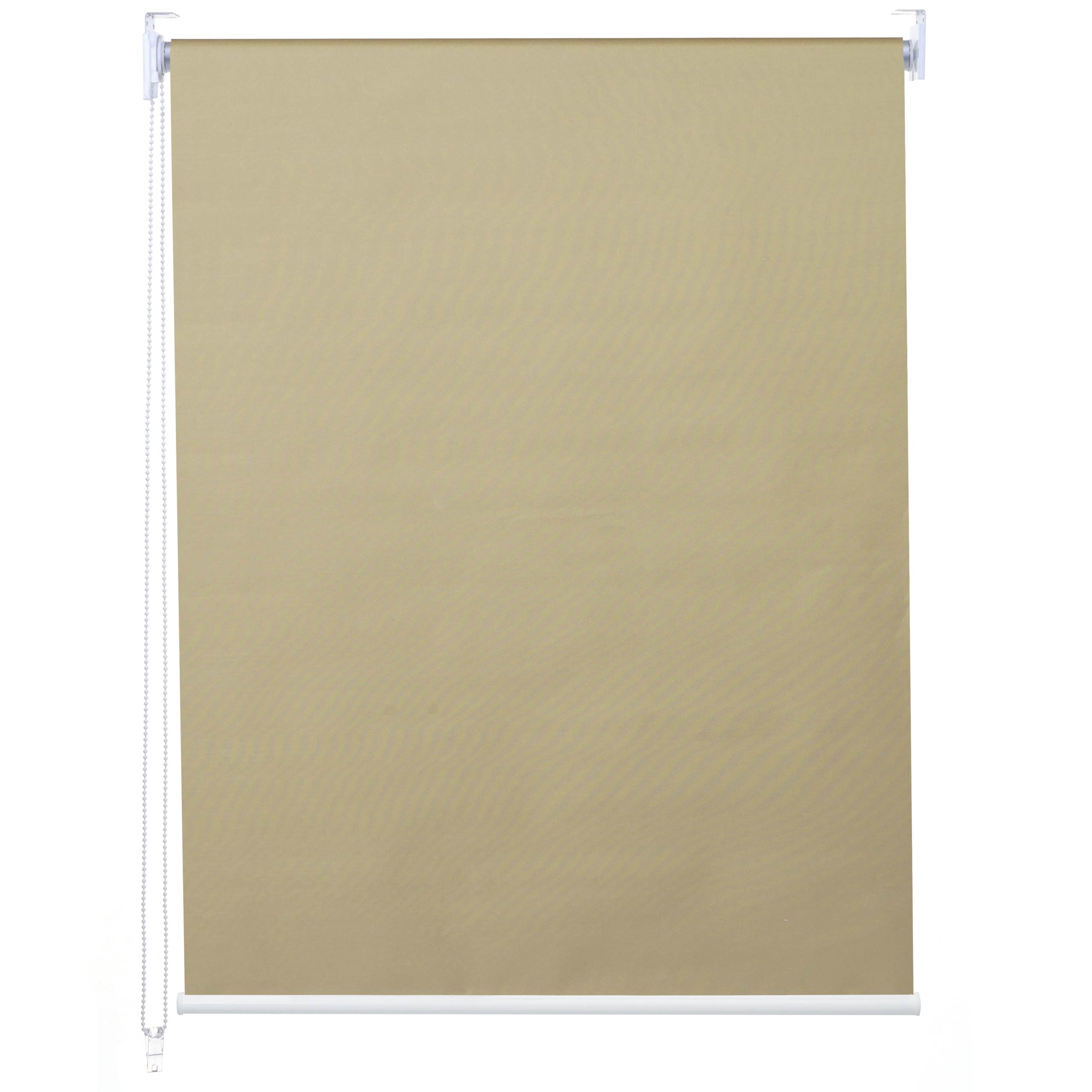 Rollo MCW-D52, Fensterrollo Seitenzugrollo Jalousie, Sonnenschutz Verdunkelung blickdicht 60x230cm ~ beige 