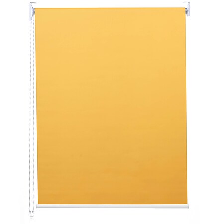 Rollo MCW-D52, Fensterrollo Seitenzugrollo Jalousie, Sonnenschutz Verdunkelung blickdicht 110x160cm ~ gelb 
