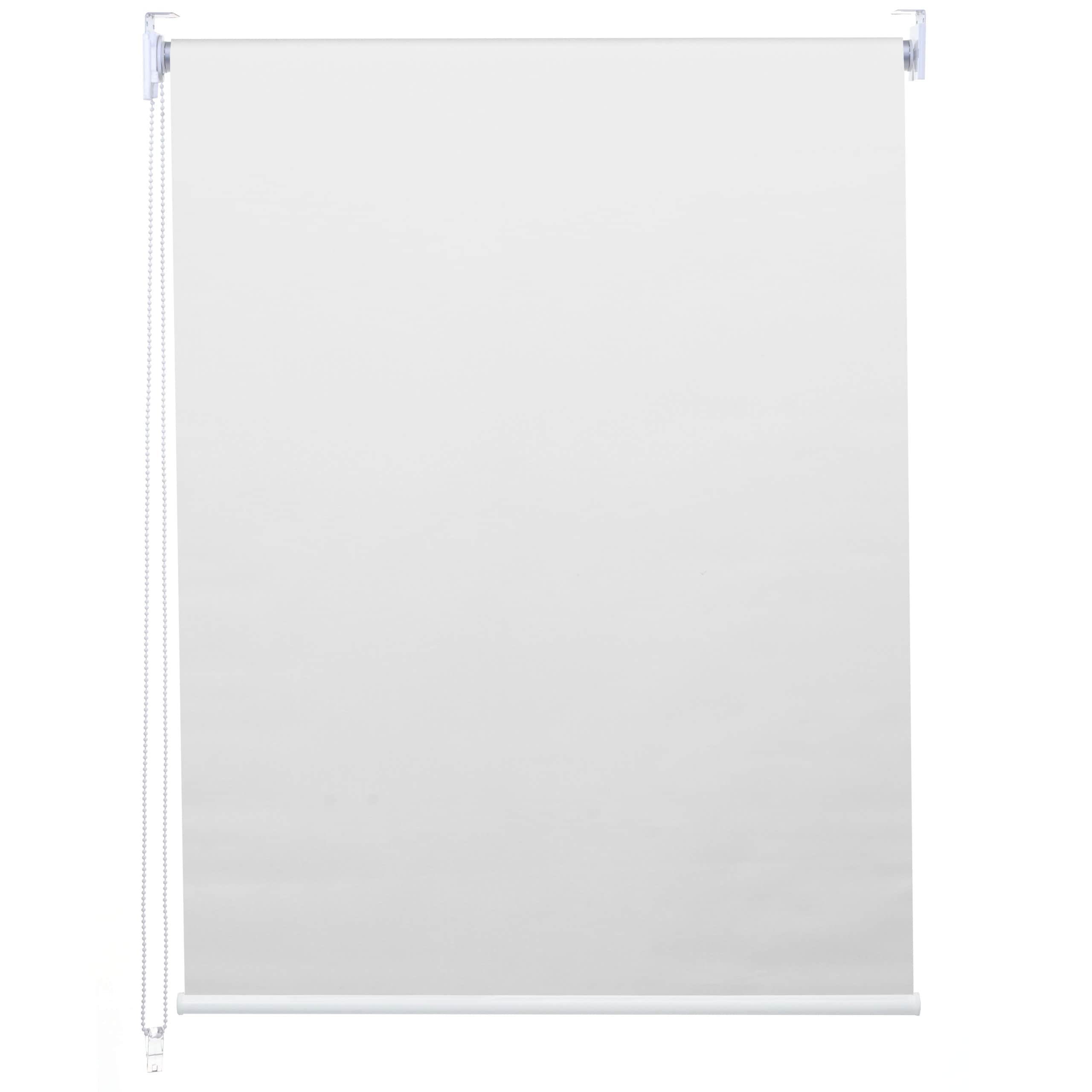Rollo MCW-D52, Fensterrollo Seitenzugrollo Jalousie, Sonnenschutz Verdunkelung blickdicht 80x160cm ~ wei&szlig; 