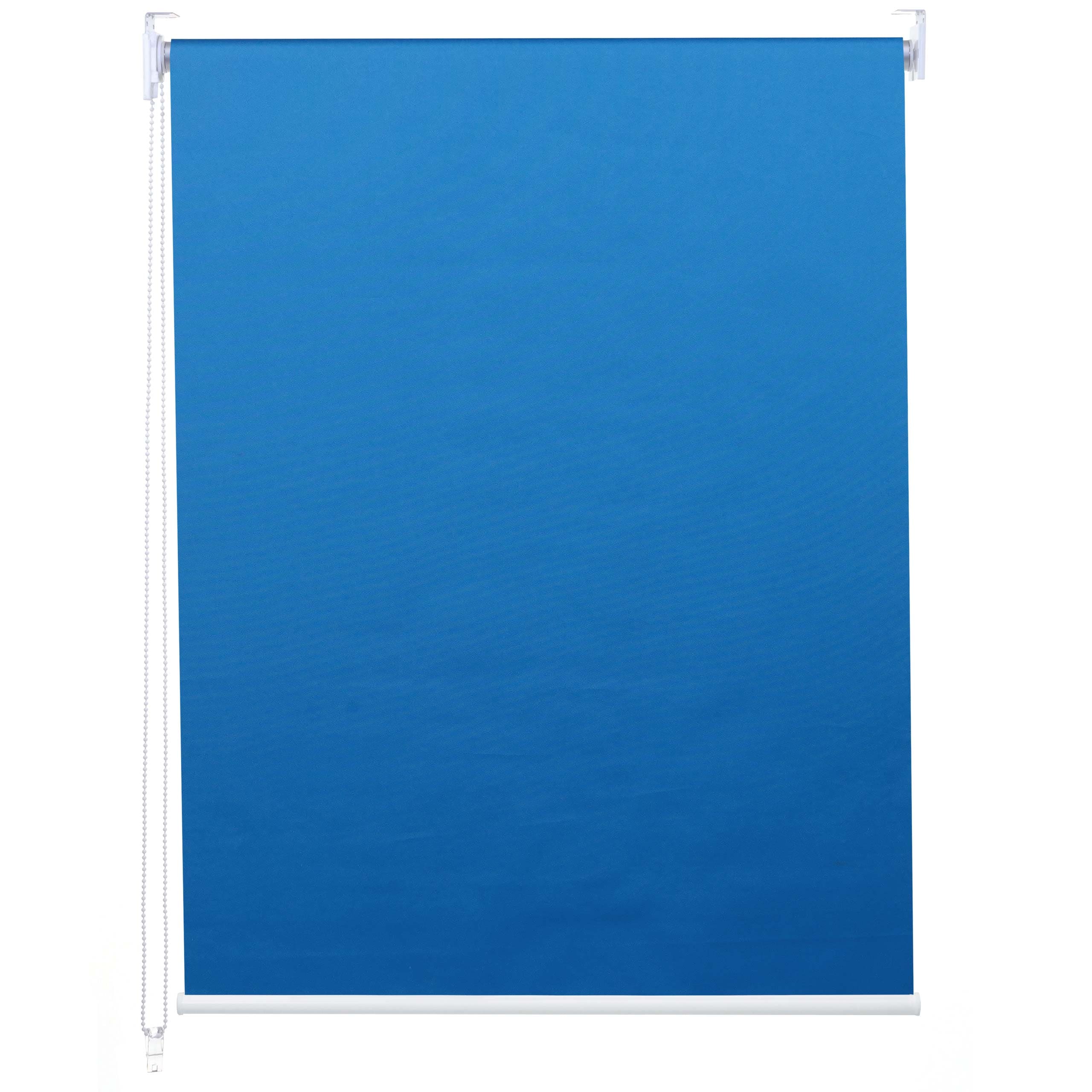 Rollo MCW-D52, Fensterrollo Seitenzugrollo Jalousie, Sonnenschutz Verdunkelung blickdicht 80x160cm ~ blau 