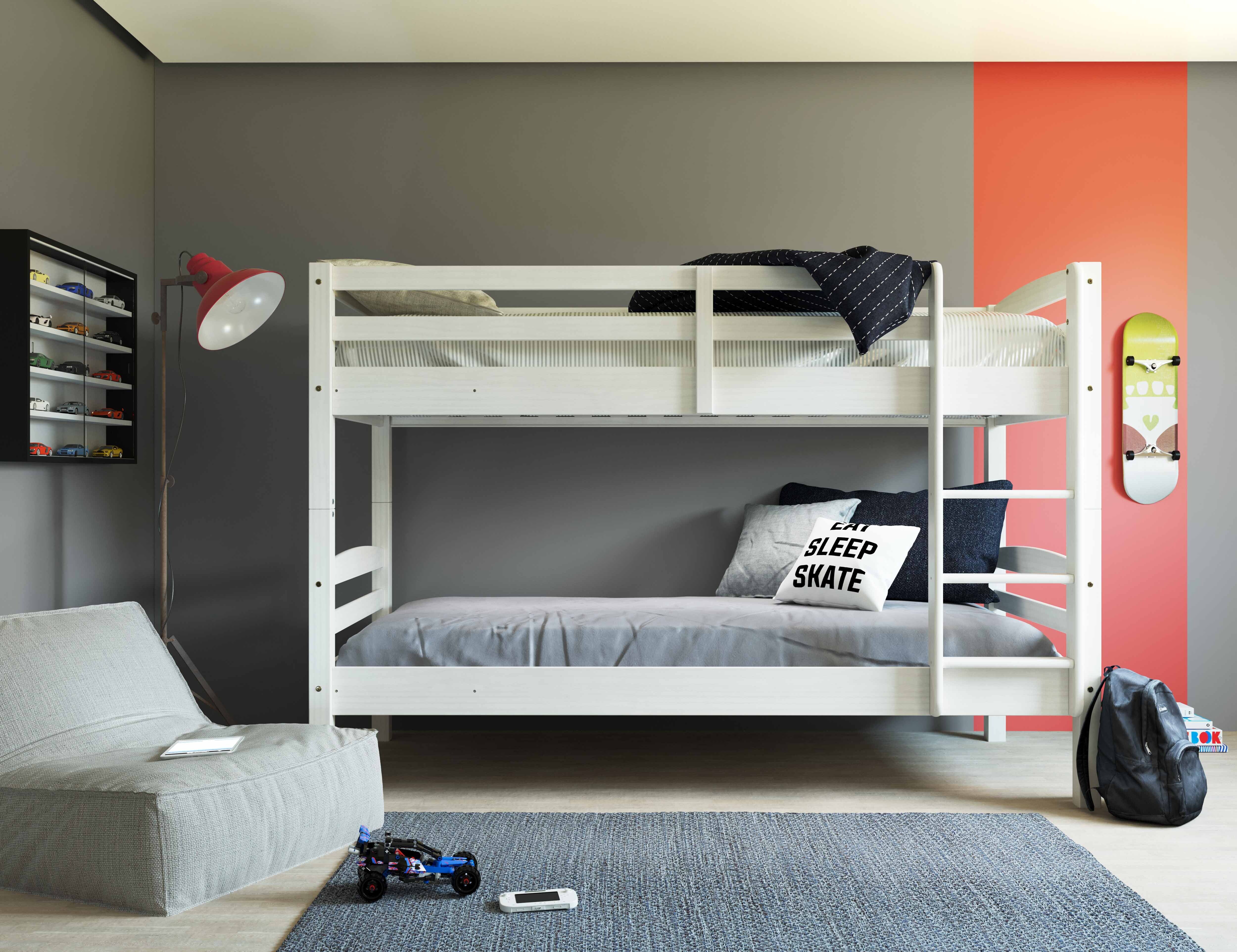 Inter Link Etagenbett Annika 90x190 cm Kiefer Massivolz weiss lackiert 